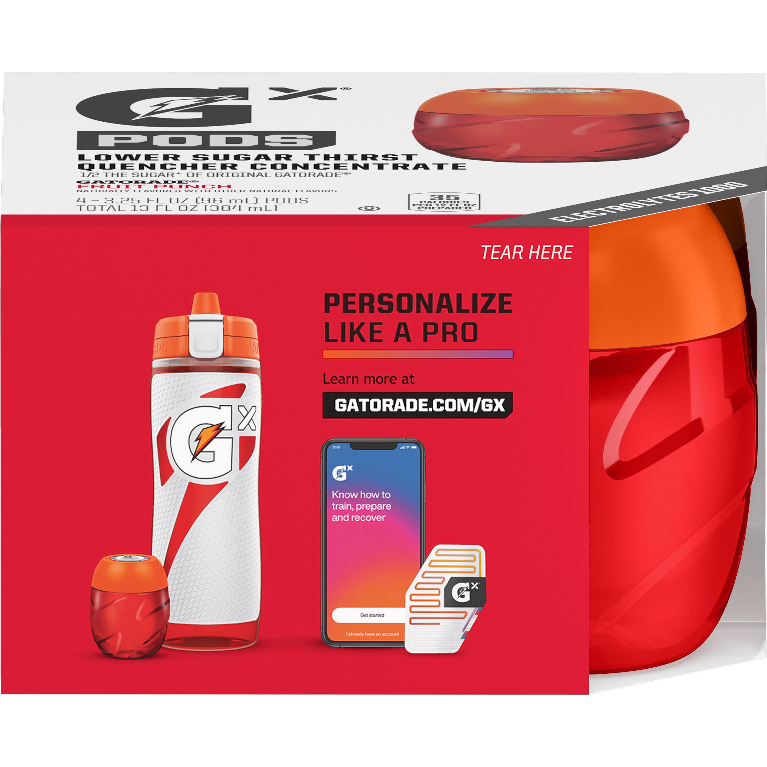 Gatorade, Gx-Pods, Fruit Punch Flavored, Lower Sugar Thirst Quencher Concentrate thumbnail