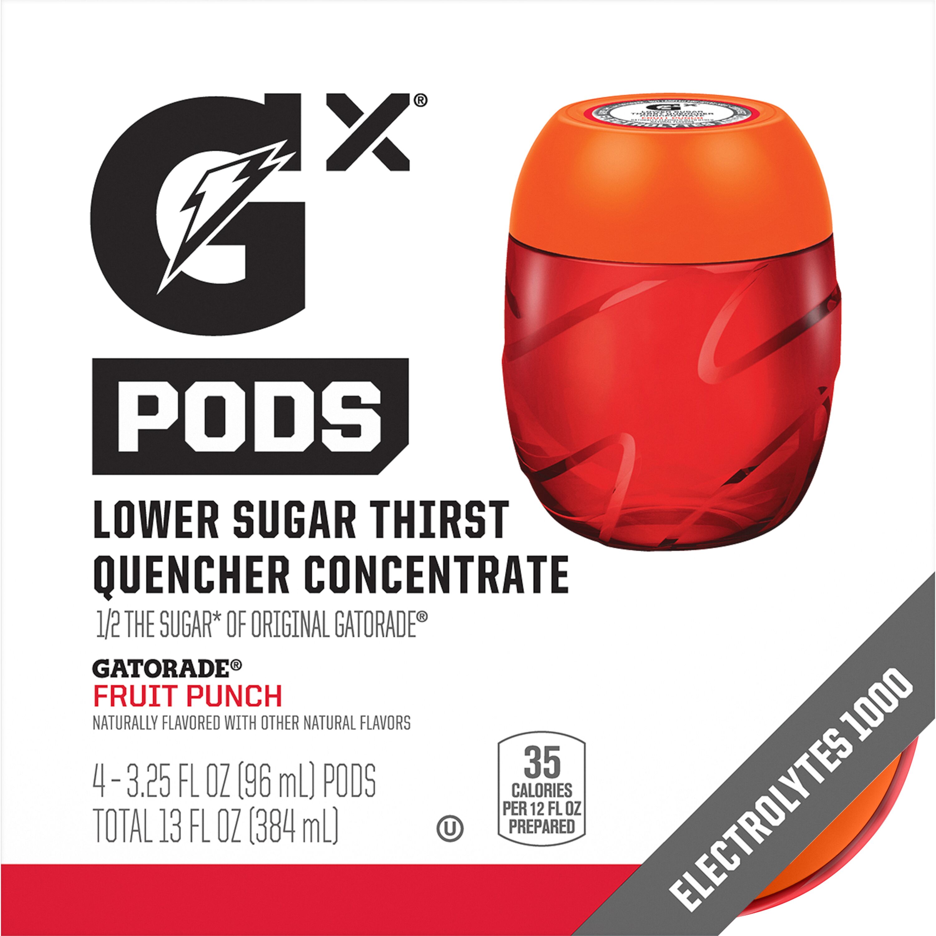 Gatorade, Gx-Pods, Fruit Punch Flavored, Lower Sugar Thirst Quencher Concentrate thumbnail
