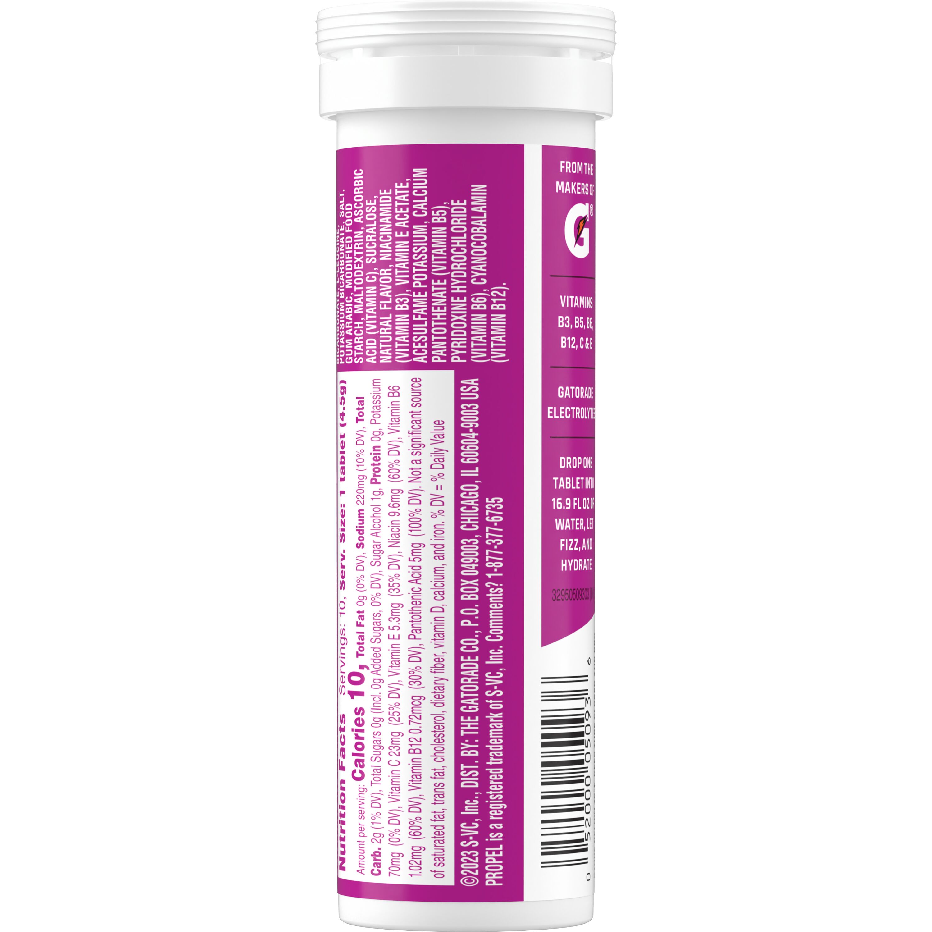 Propel, Zero Sugar, Berry Flavored, Effervescent Electrolyte Beverage Tablets thumbnail