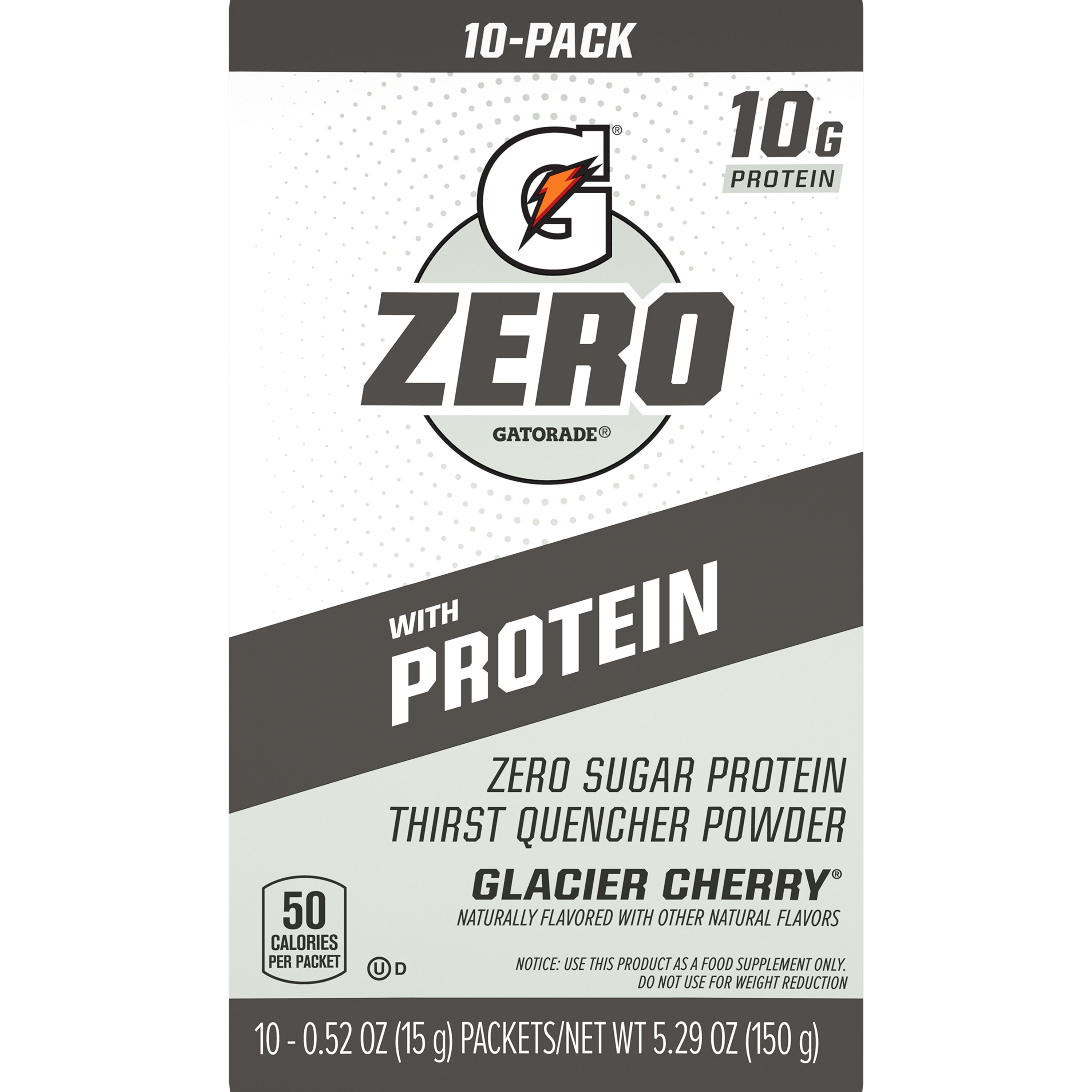 Gatorade, Zero, Glacier Cherry Flavored, Zero Sugar Protein Thirst Quencher Powder