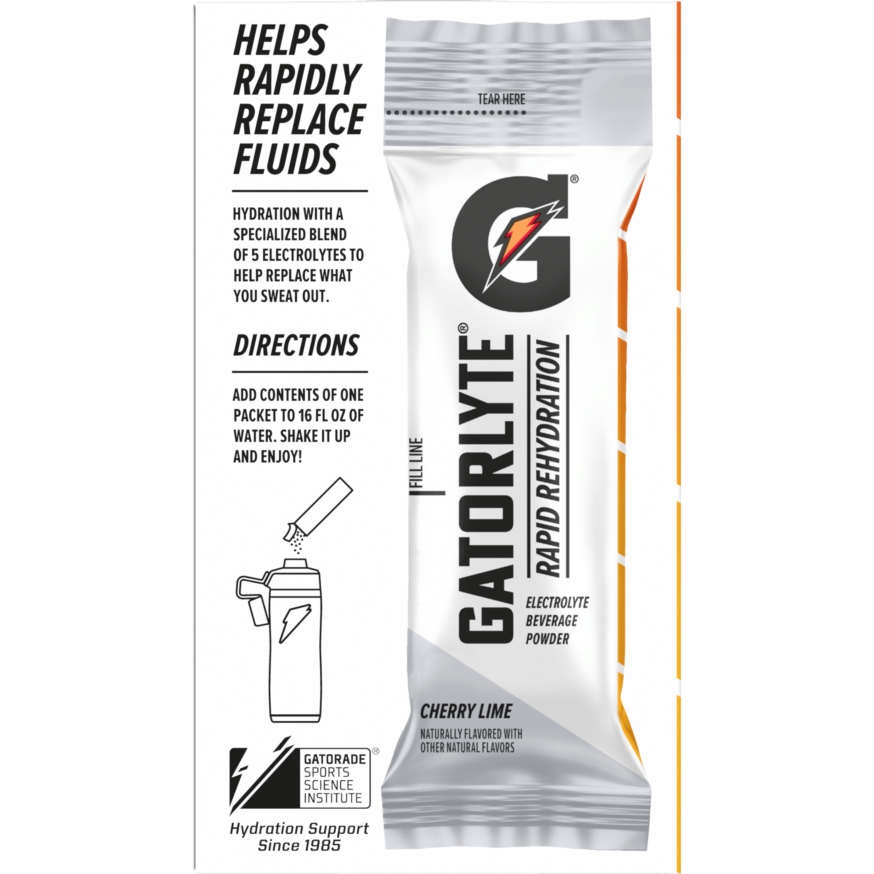 Gatorade, Gatorlyte, Rapid Rehydration, Cherry Lime Flavored, Electrolyte Beverage Powder thumbnail
