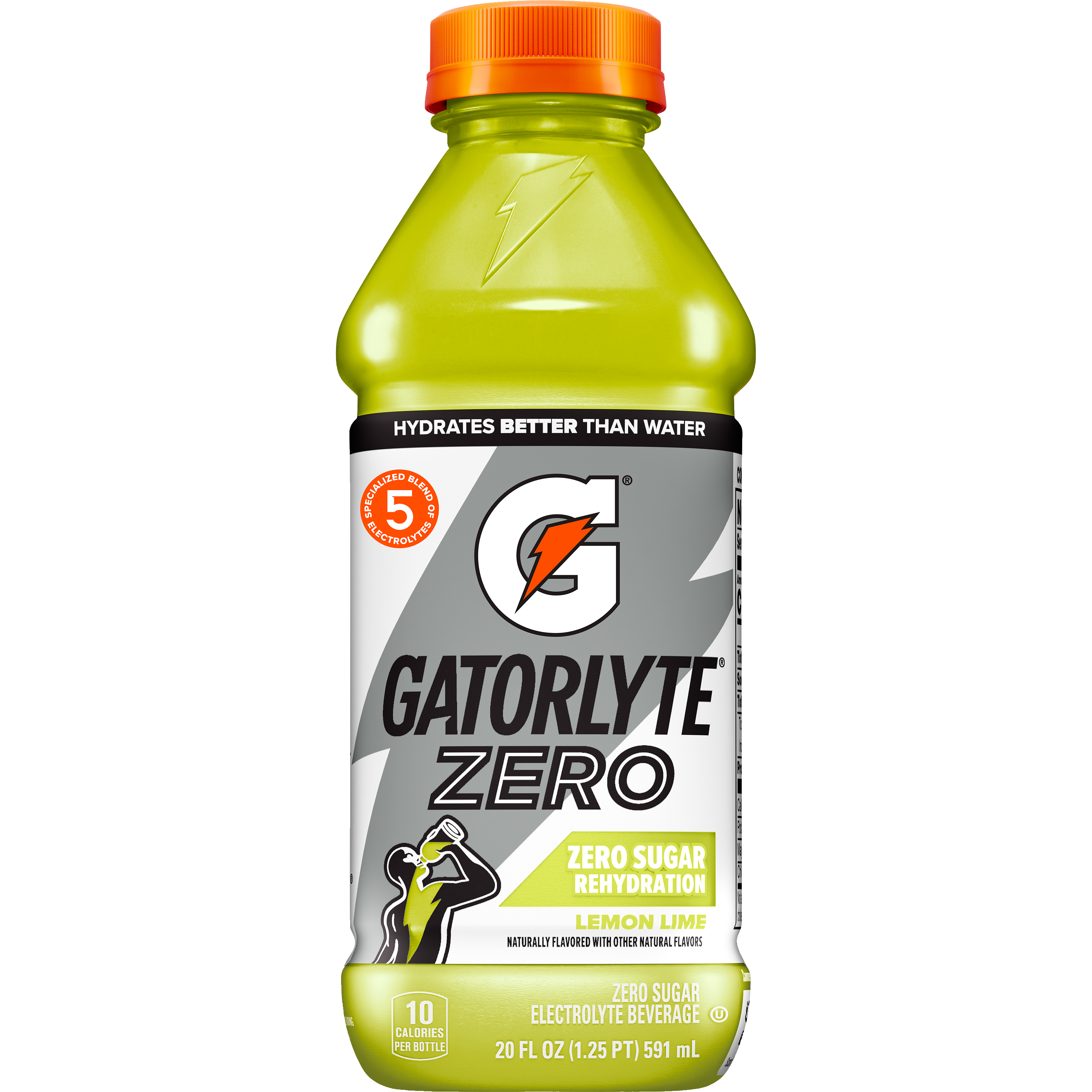 Gatorade, Gatorlyte, Zero, Lemon Lime Flavored, Zero Sugar Electrolyte Beverage