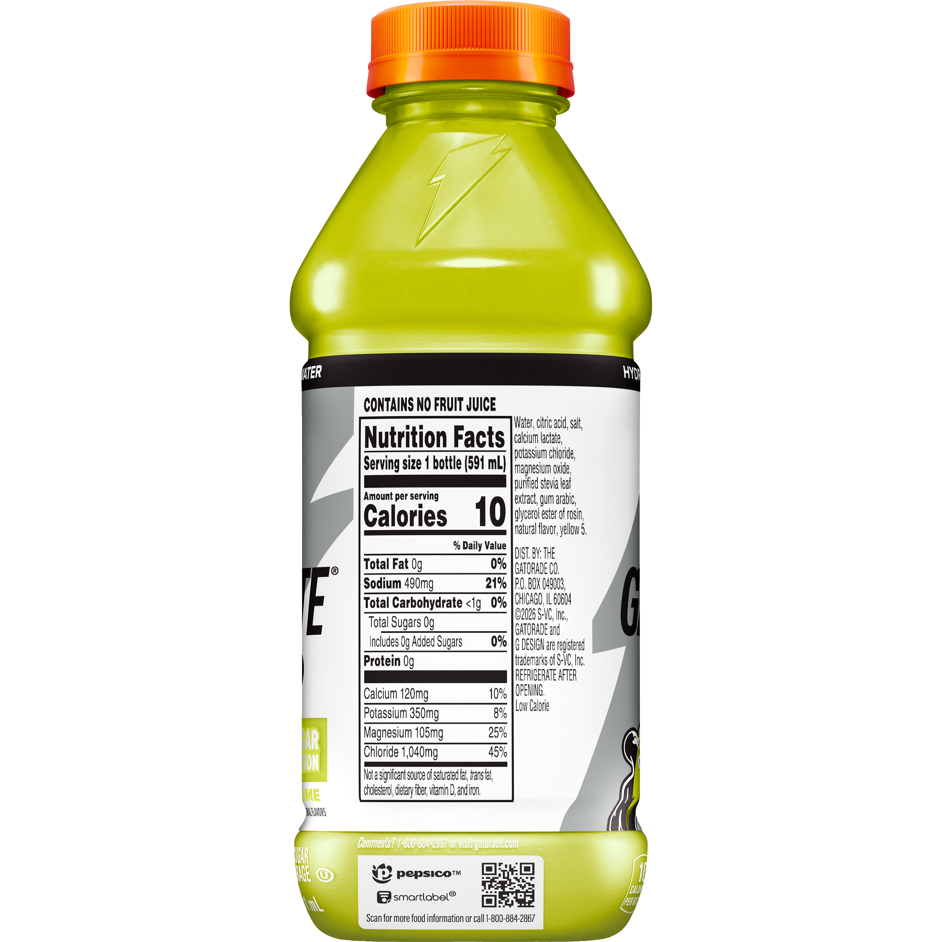 Gatorade, Gatorlyte, Zero, Lemon Lime Flavored, Zero Sugar Electrolyte Beverage thumbnail