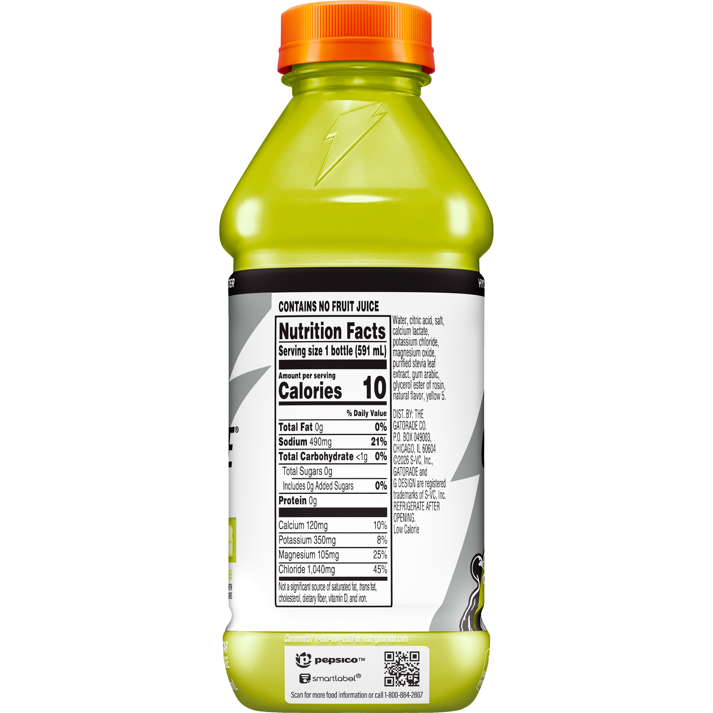 Gatorade, Gatorlyte, Zero, Lemon Lime Flavored, Zero Sugar Electrolyte Beverage thumbnail