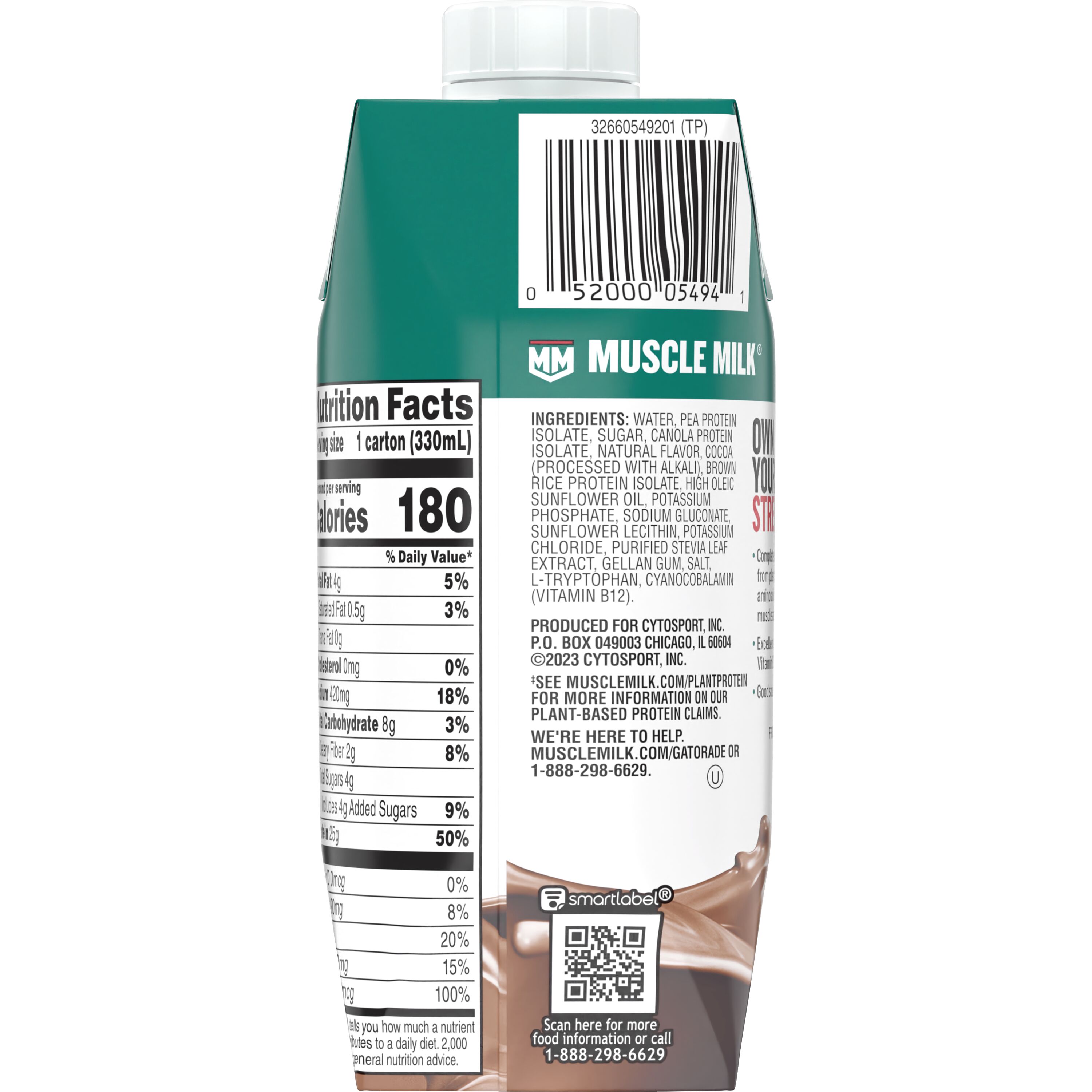 Muscle Milk, Plant Protein, Chocolate Flavored, Plant-Based Protein Shake thumbnail