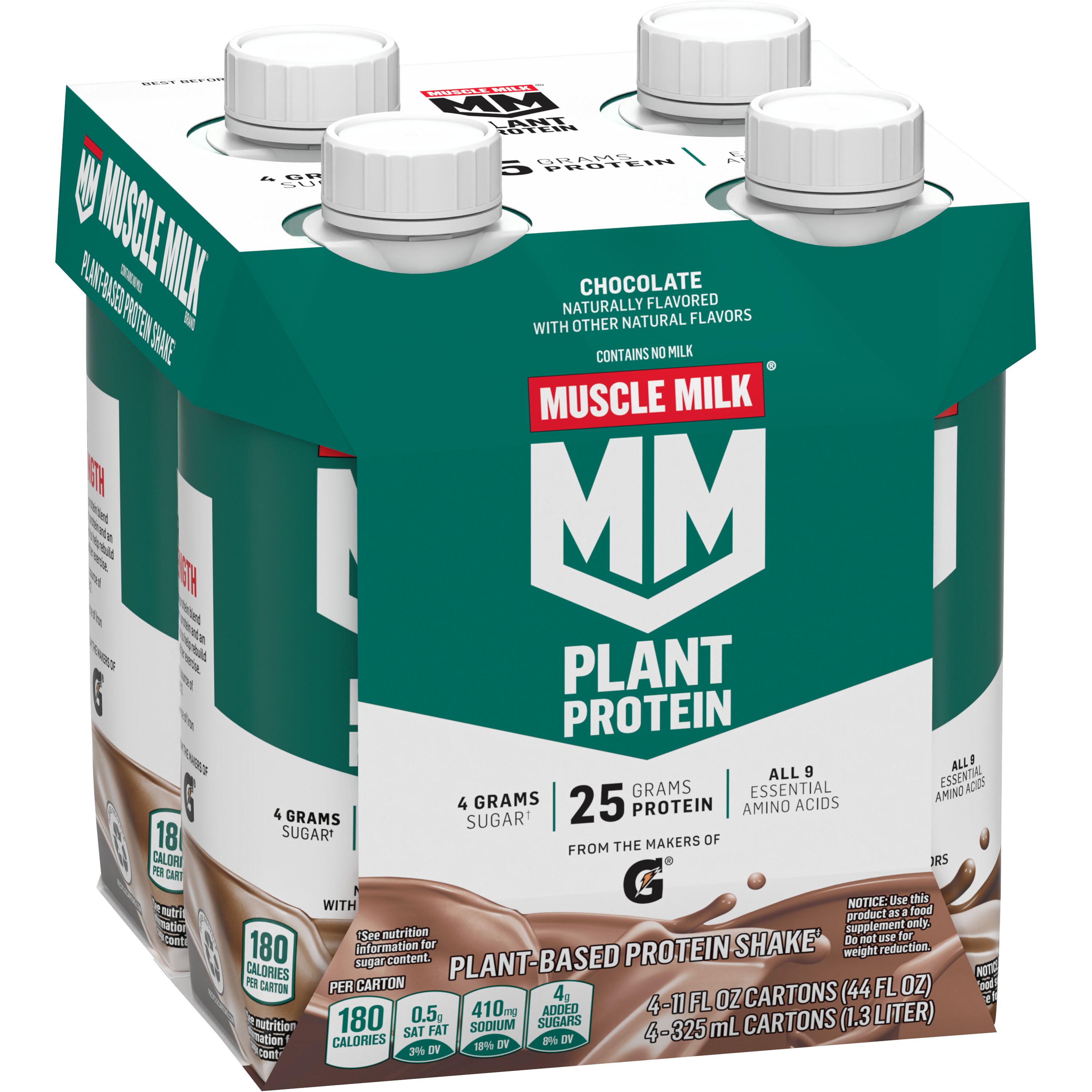 Muscle Milk, Plant Protein, Chocolate Flavored, Plant-Based Protein Shake thumbnail