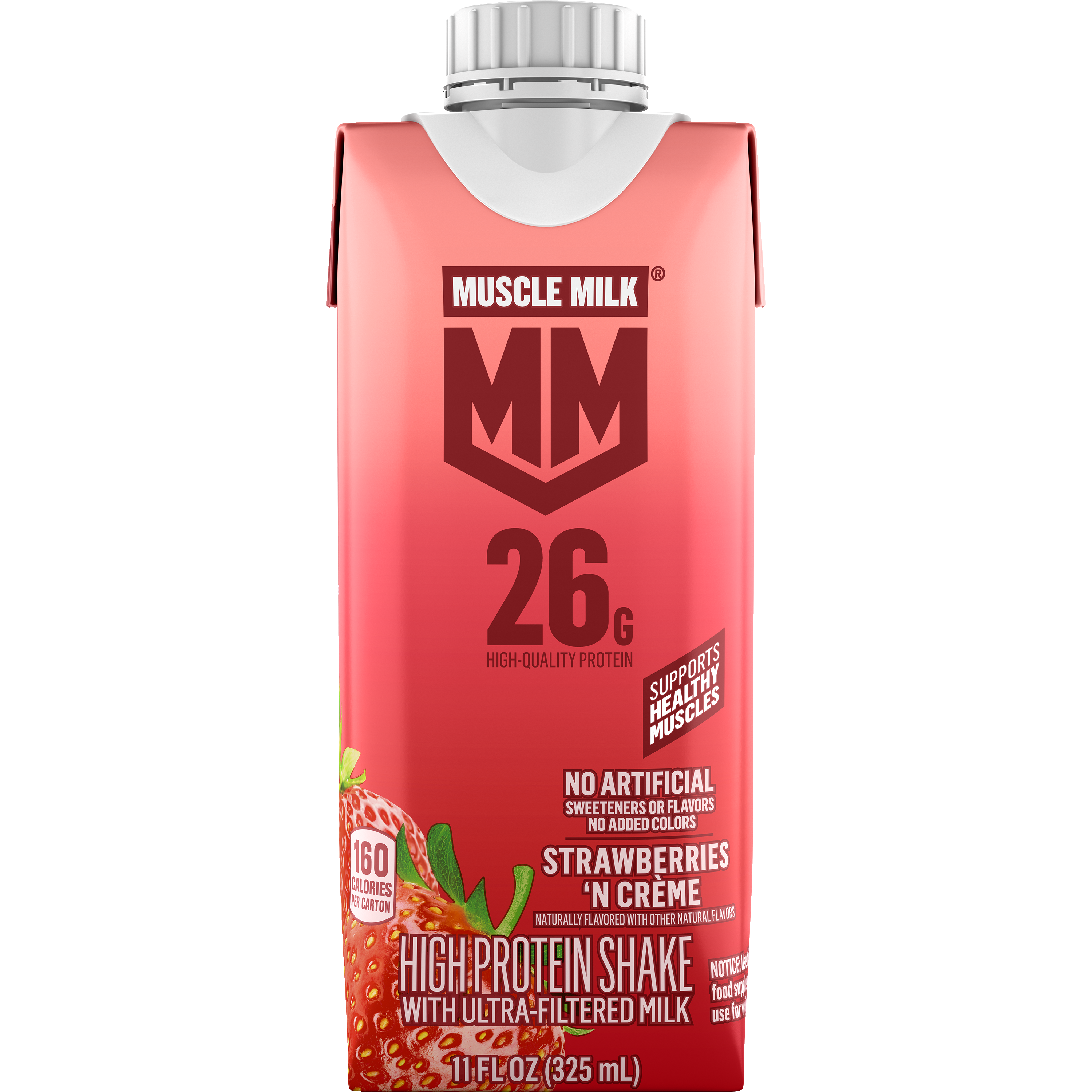 Muscle Milk, Strawberries 'N Creme Flavored, High Protein Shake