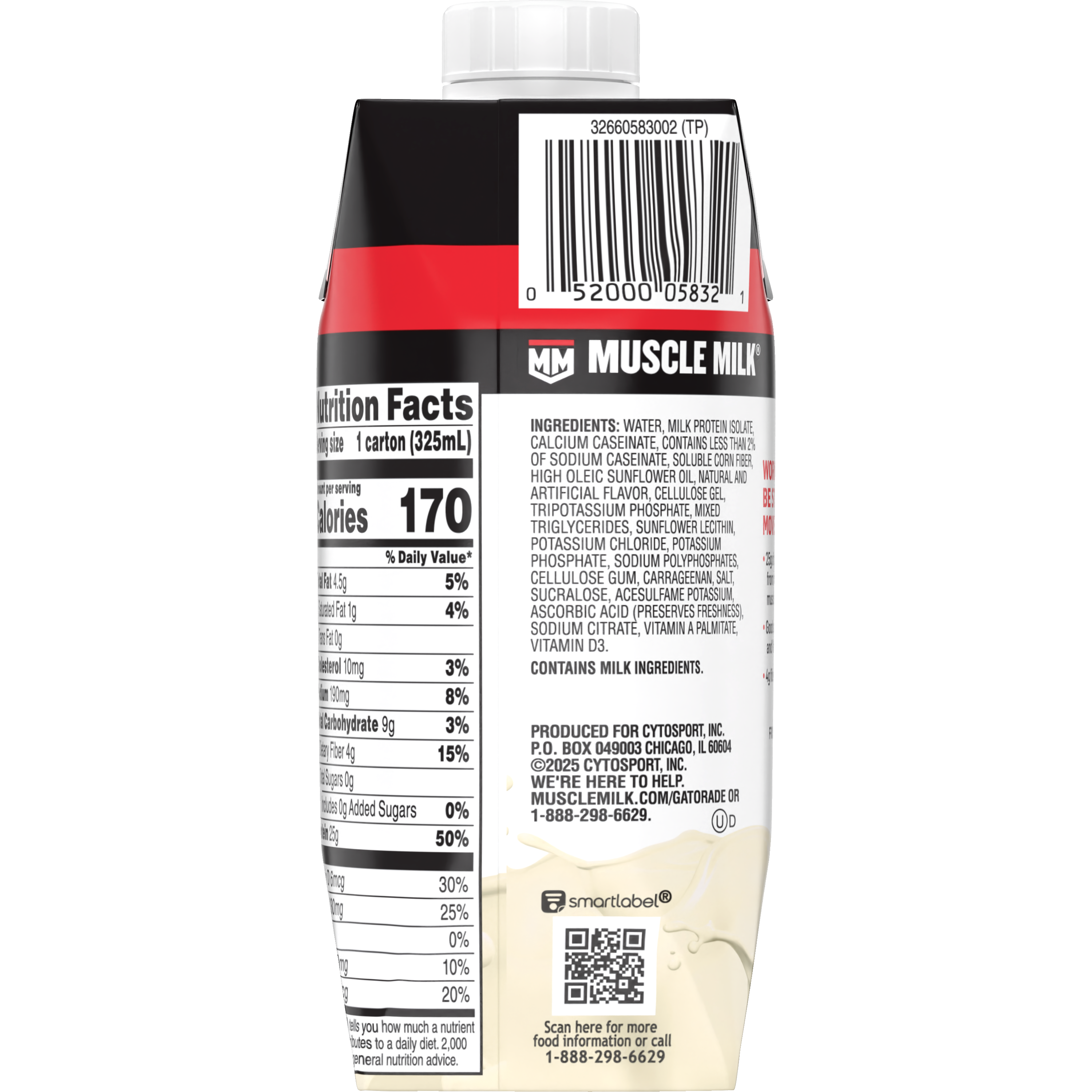 Muscle Milk, Zero Sugar, Genuine, Cookies 'N Creme Artificially Flavored, Protein Shake thumbnail