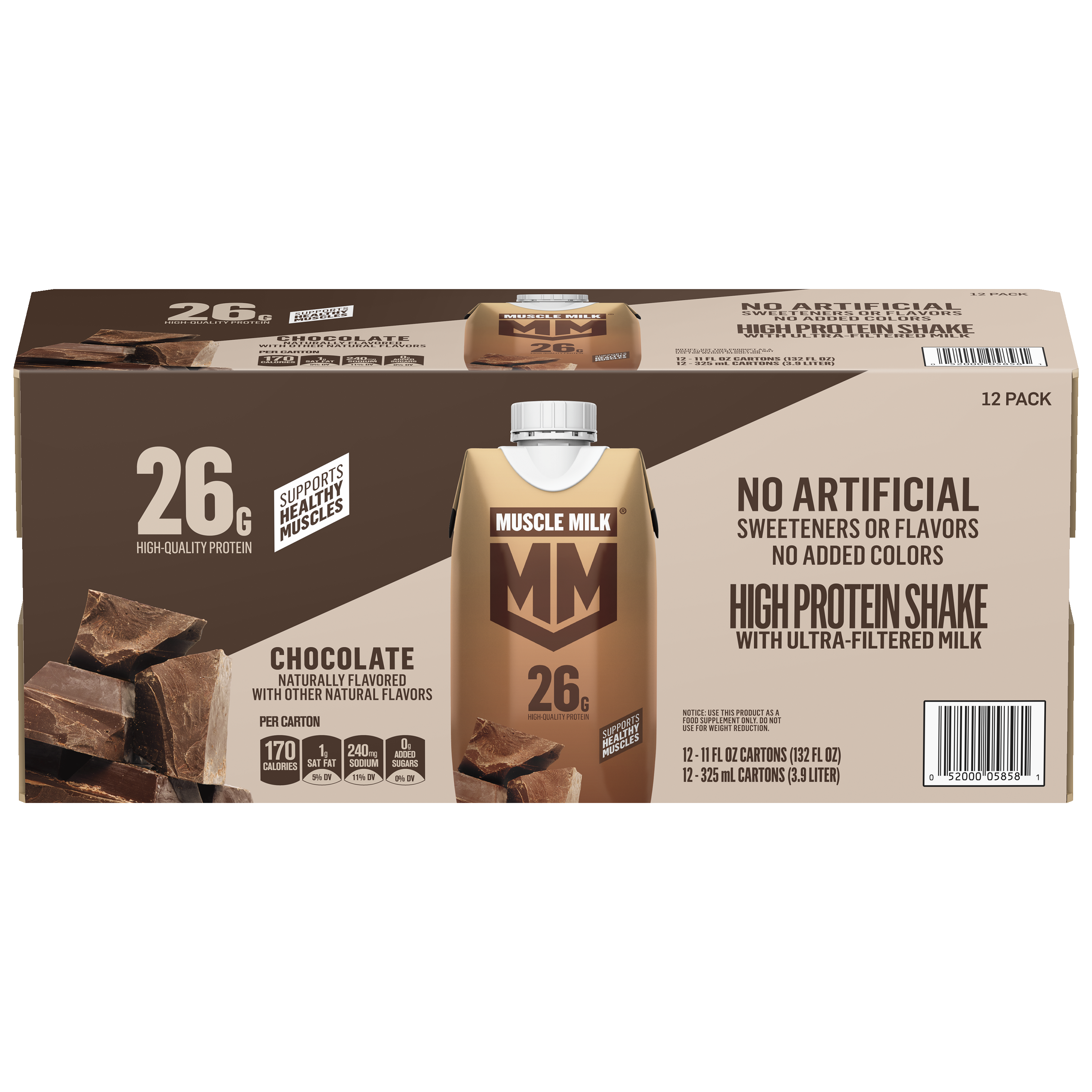Muscle Milk, Chocolate Flavored, High Protein Shake