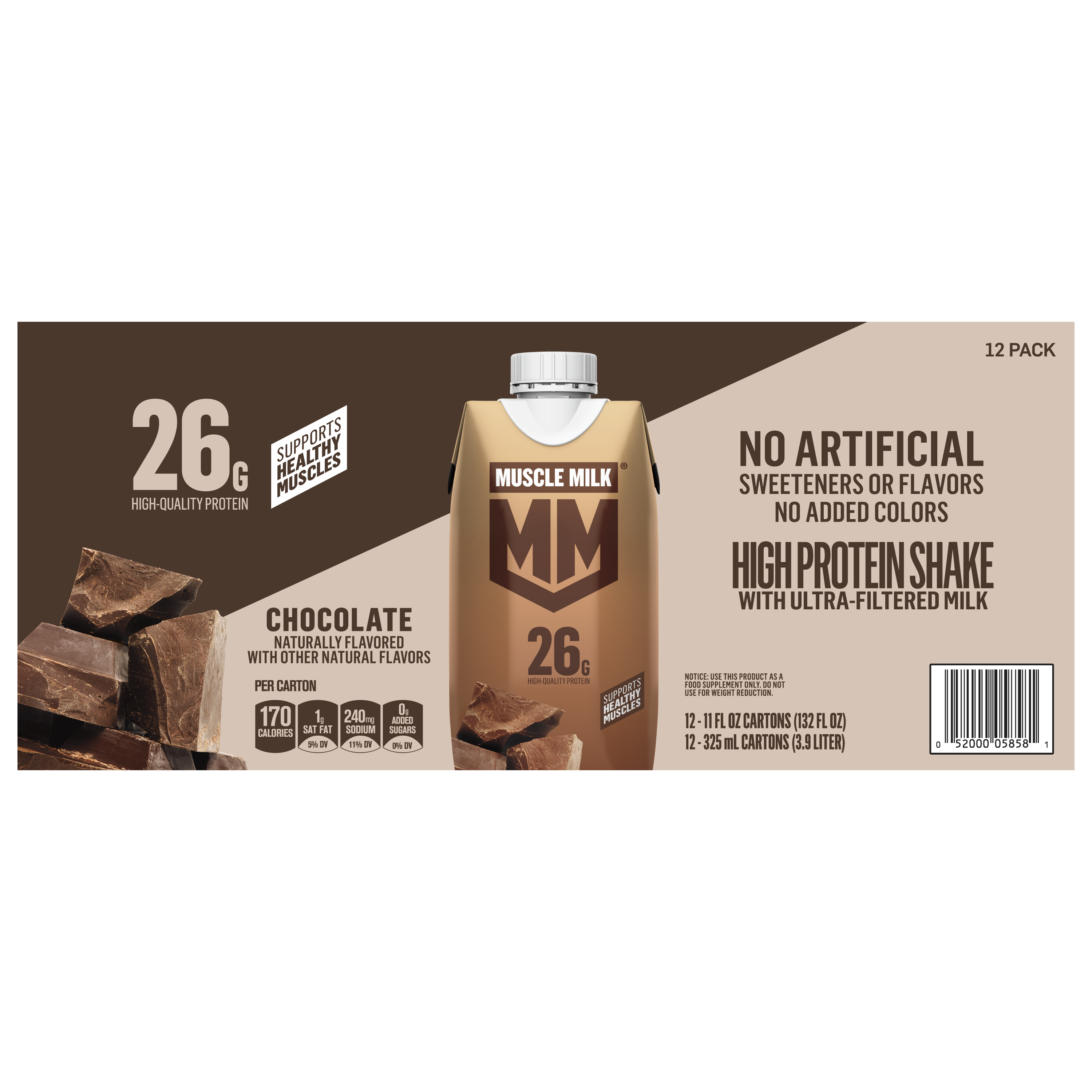 Muscle Milk, Chocolate Flavored, High Protein Shake thumbnail