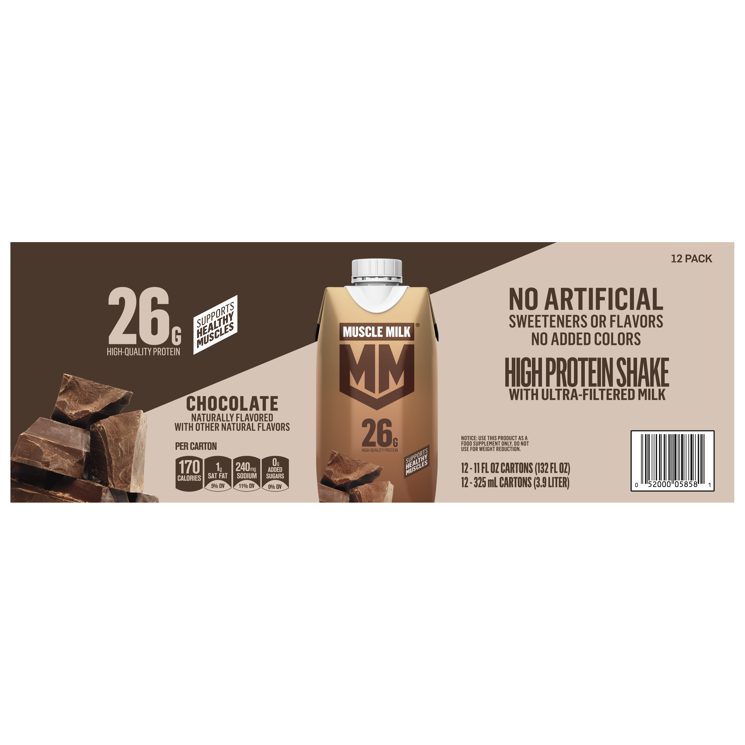 Muscle Milk, Chocolate Flavored, High Protein Shake thumbnail
