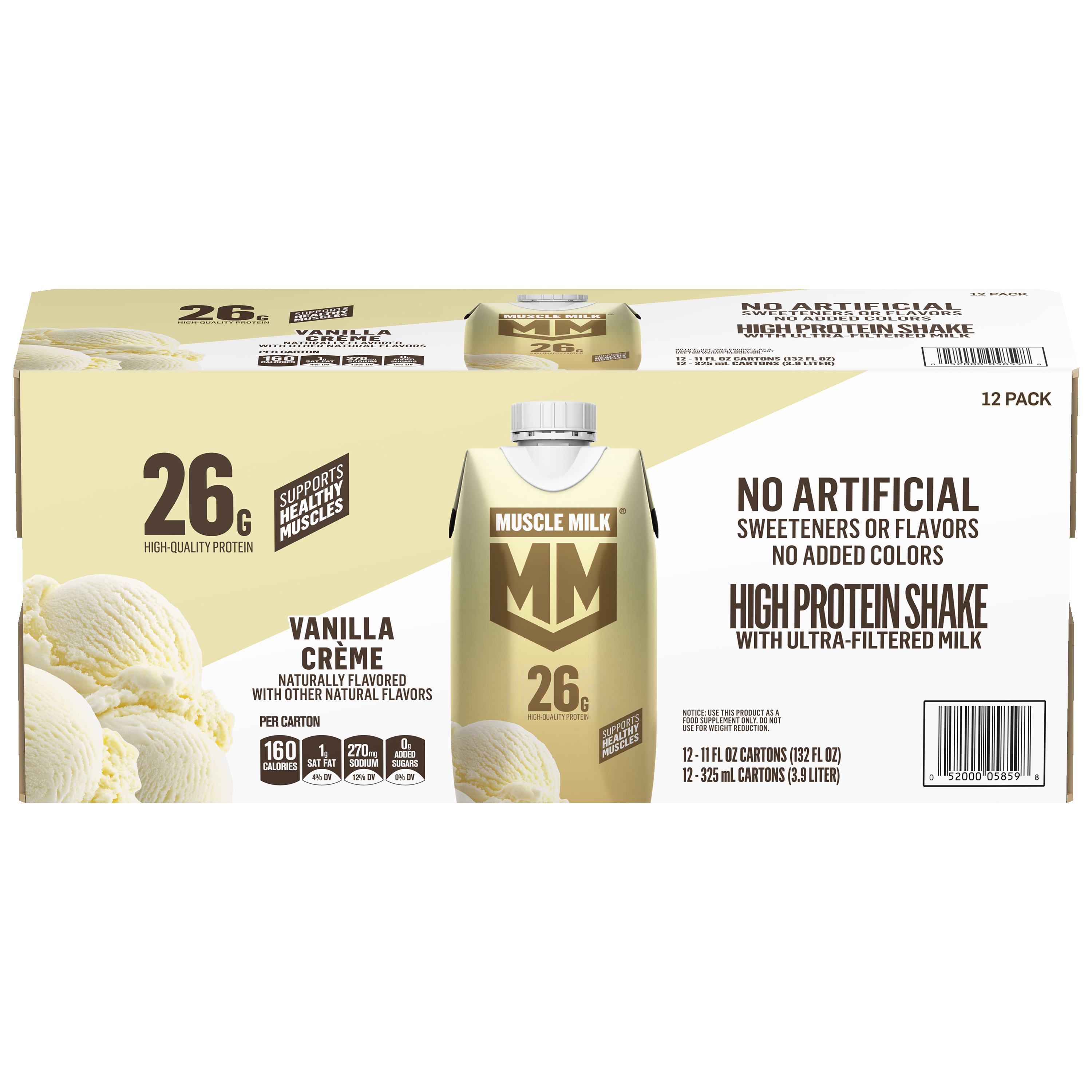 Muscle Milk, Vanilla Creme Flavored, High Protein Shake