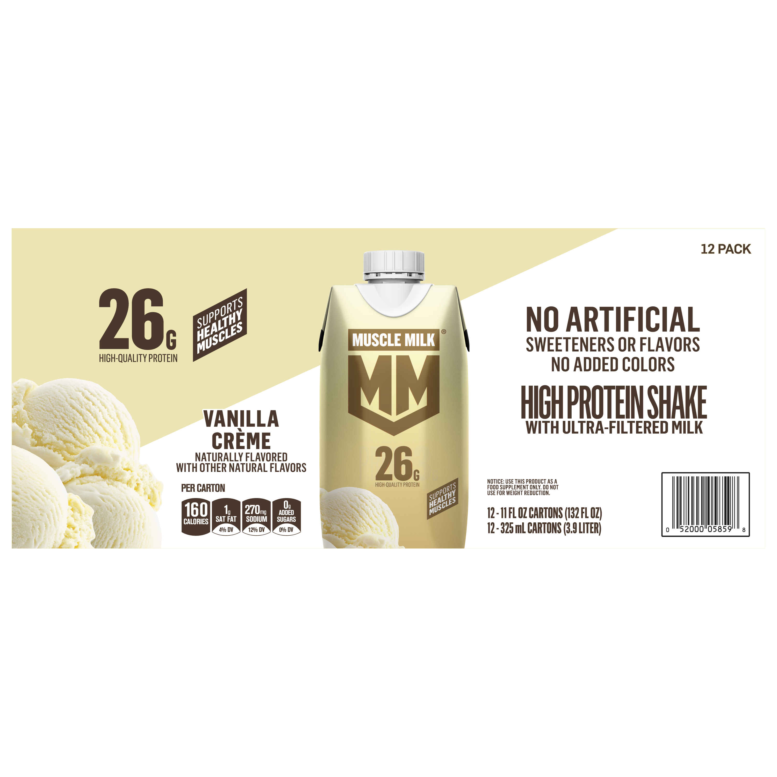 Muscle Milk, Vanilla Creme Flavored, High Protein Shake thumbnail