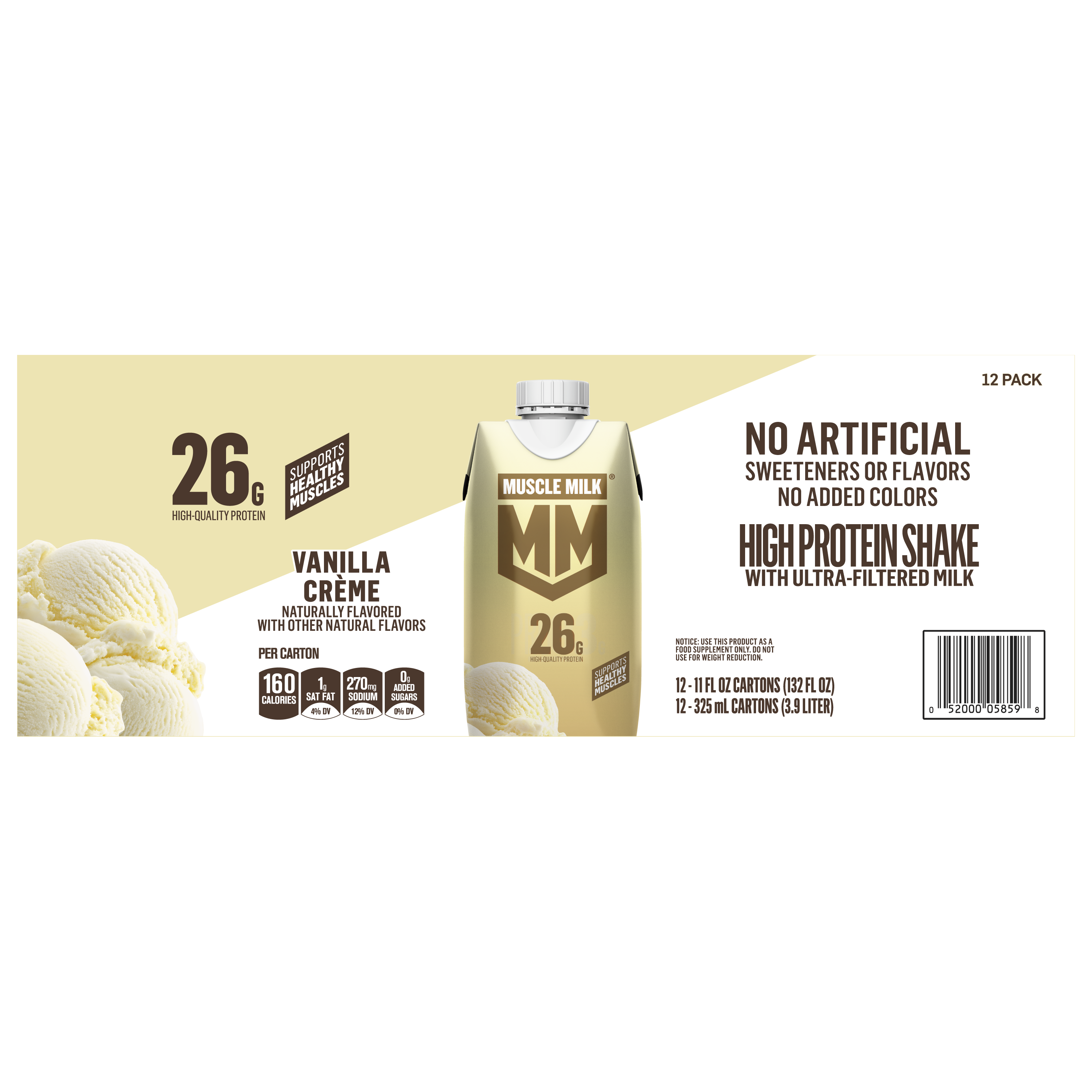Muscle Milk, Vanilla Creme Flavored, High Protein Shake thumbnail