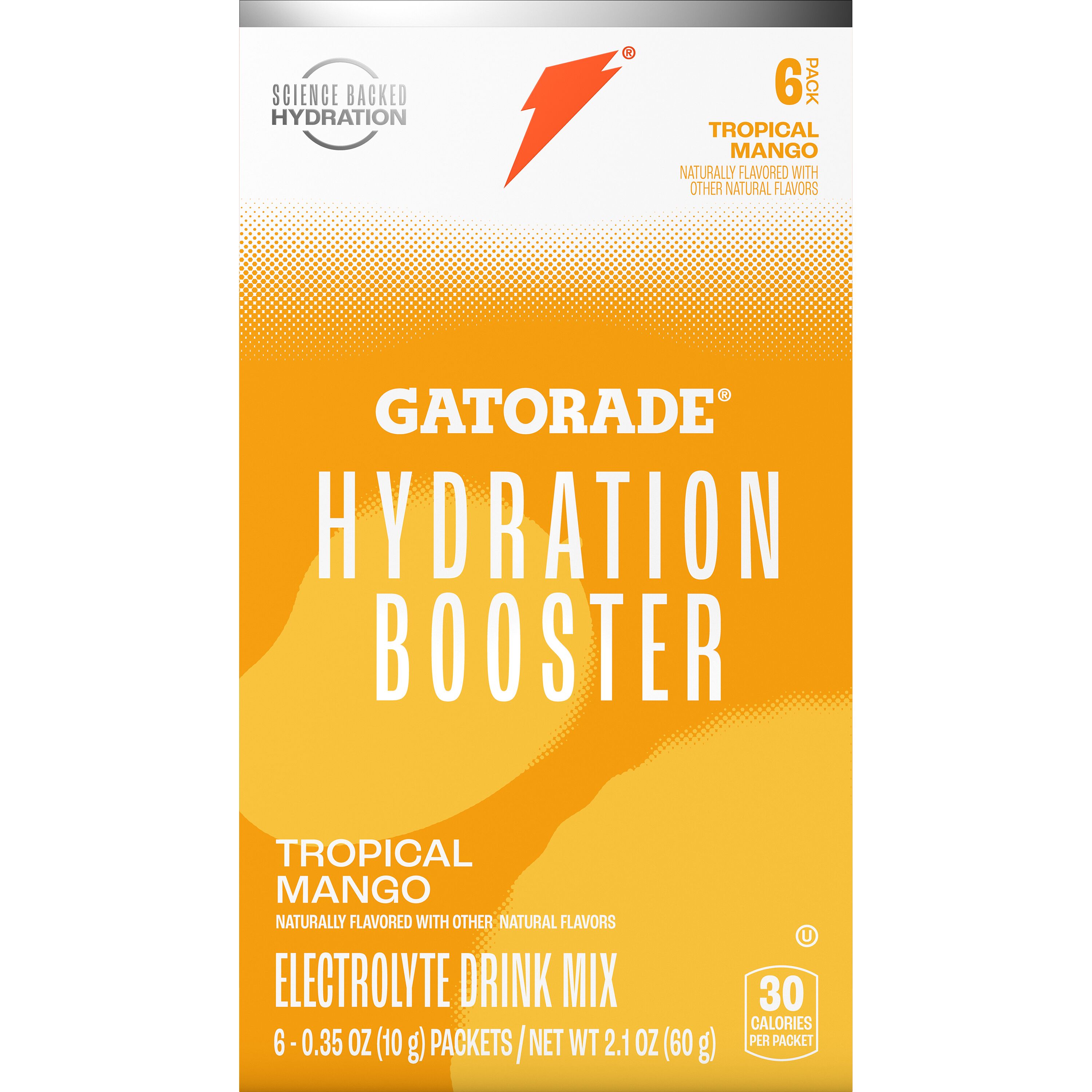 Gatorade, Hydration Booster, Tropical Mango Flavored, Electrolyte Drink Mix