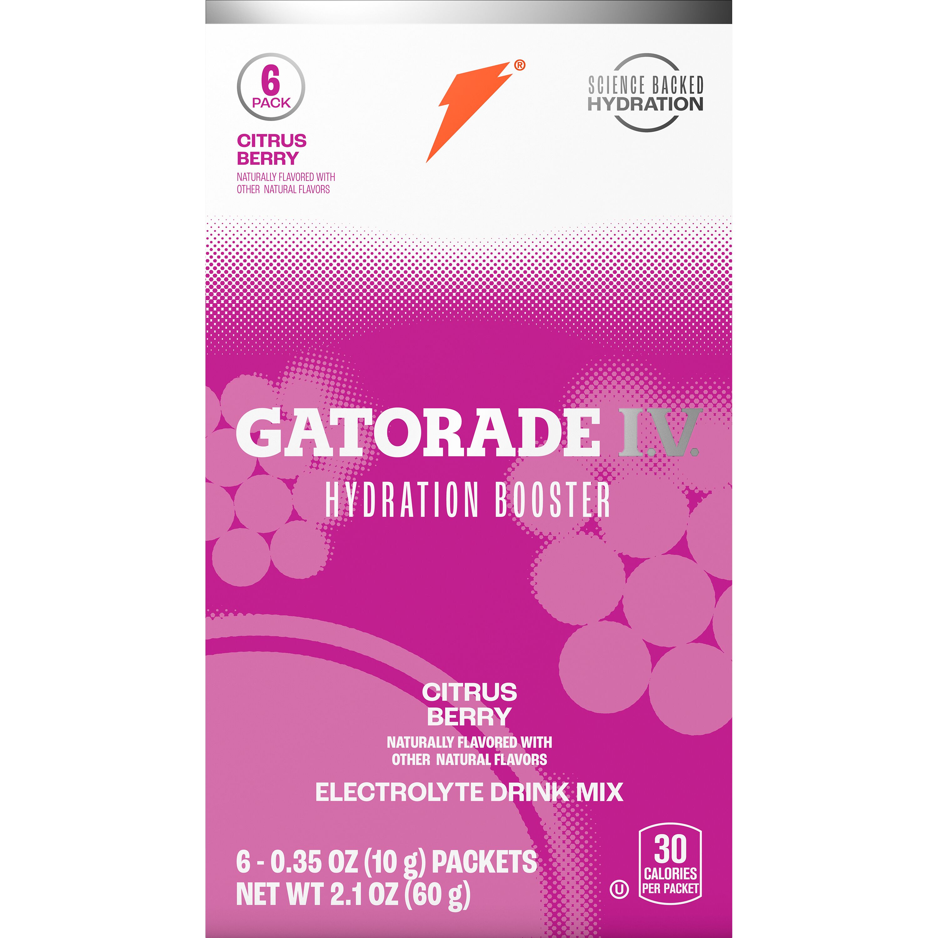 Gatorade, I.V. Hydration Booster, Citrus Berry Flavored, Electrolyte Drink Mix