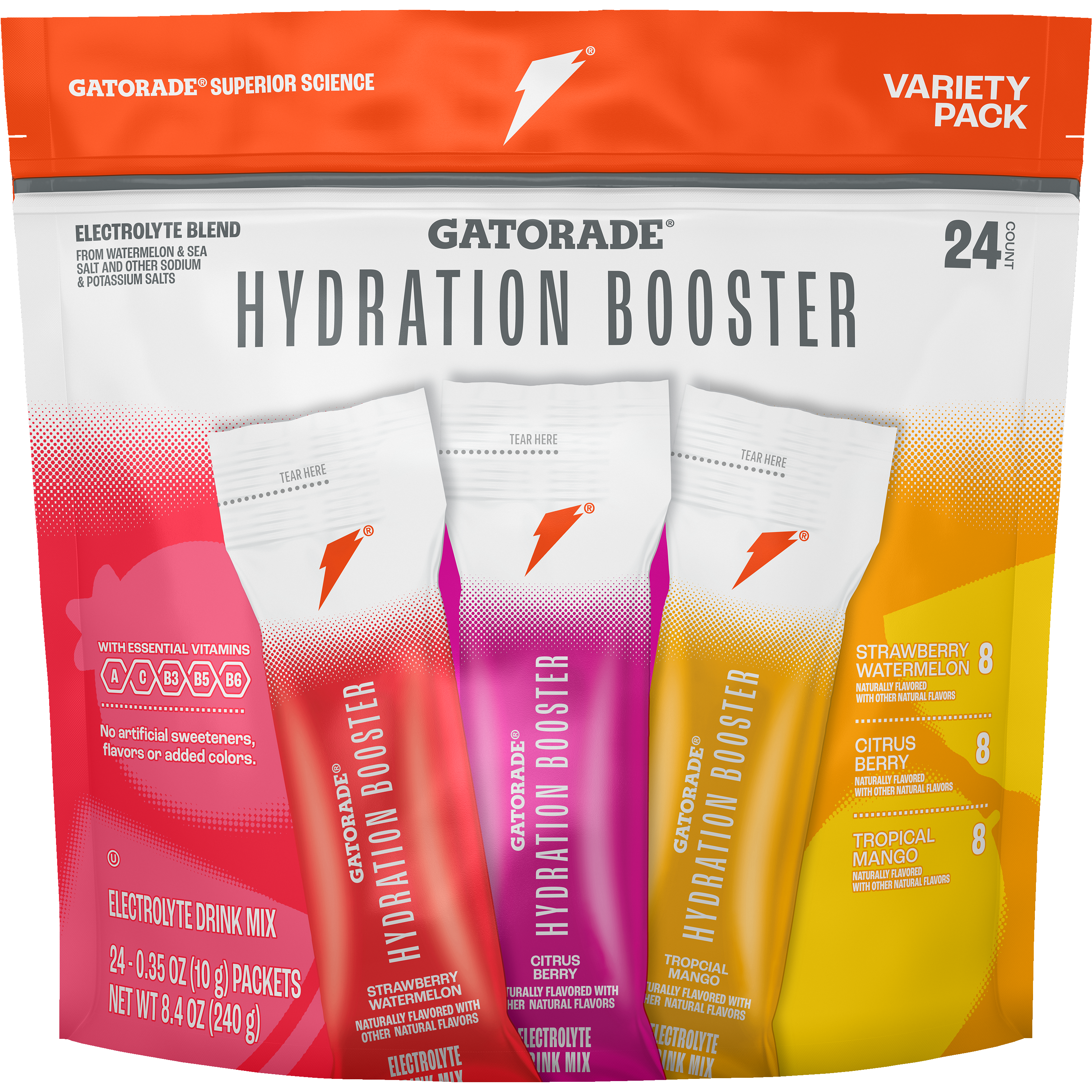 Gatorade, Hydration Booster, Electrolyte Drink Mix Variety Pack