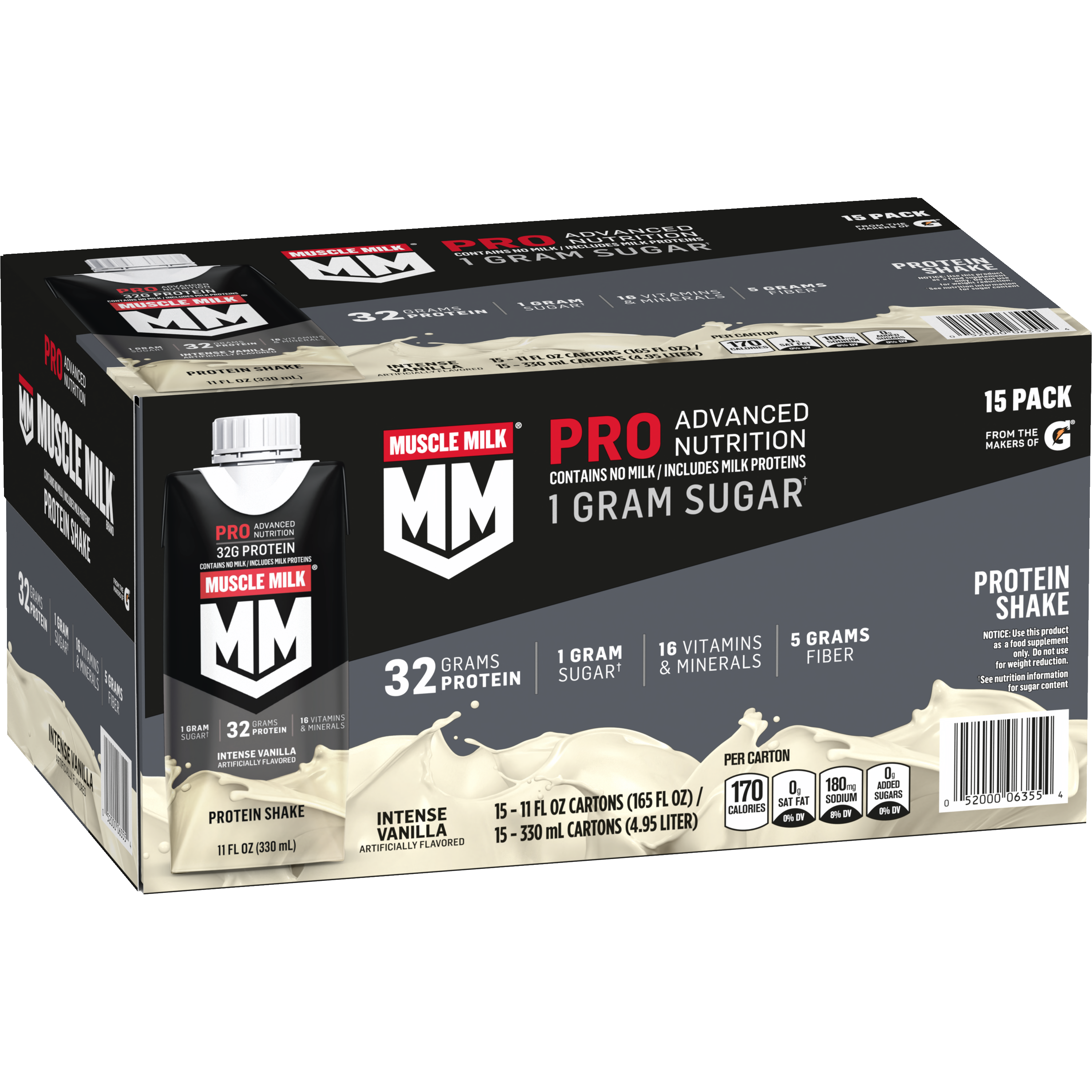 Muscle Milk, Pro Advanced Nutrition, Intense Vanilla Artificially Flavored, Protein Shake thumbnail