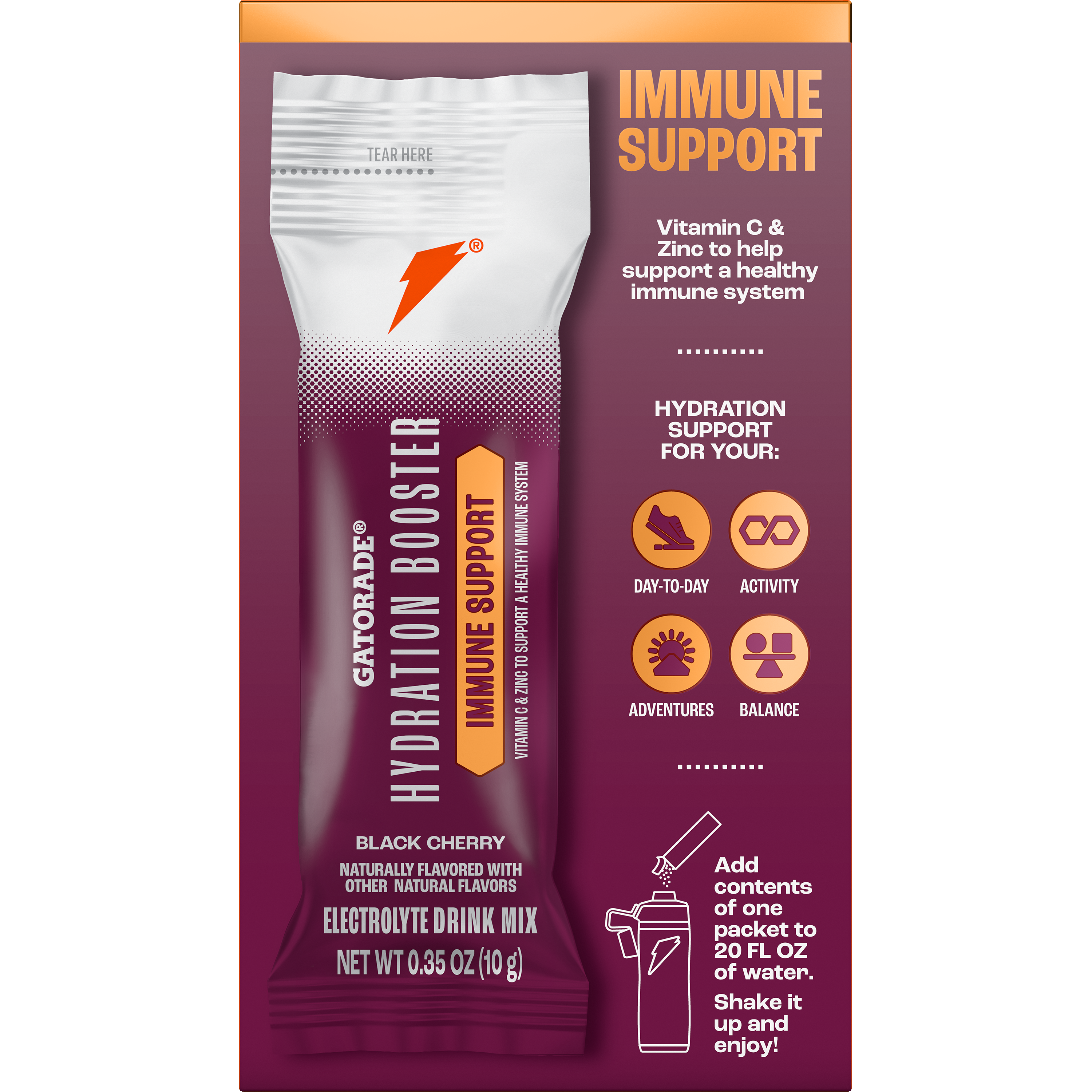 Gatorade, Hydration Booster, Black Cherry Flavored, Electrolyte Drink Mix thumbnail