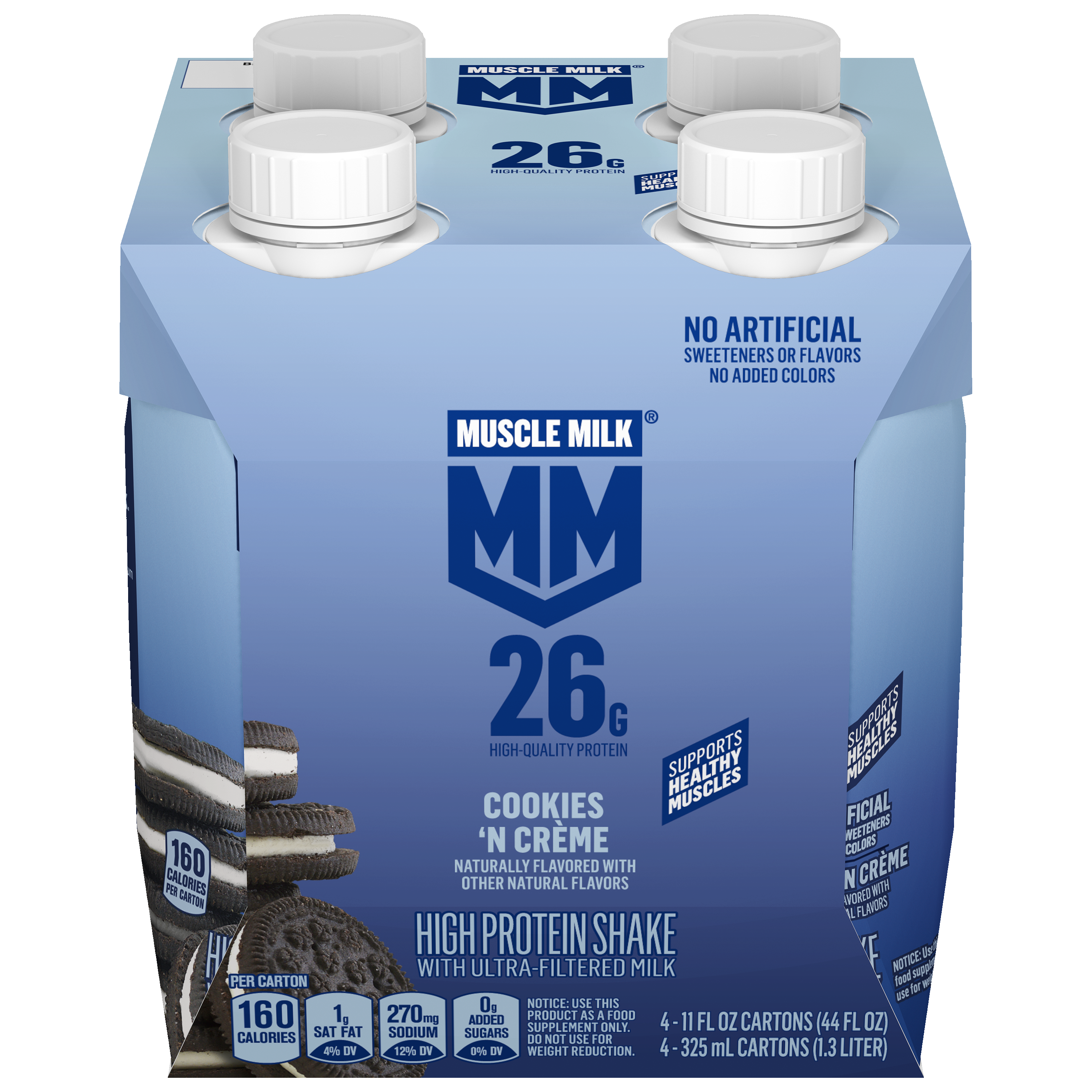 Muscle Milk, Cookies 'N Creme Flavored, High Protein Shake