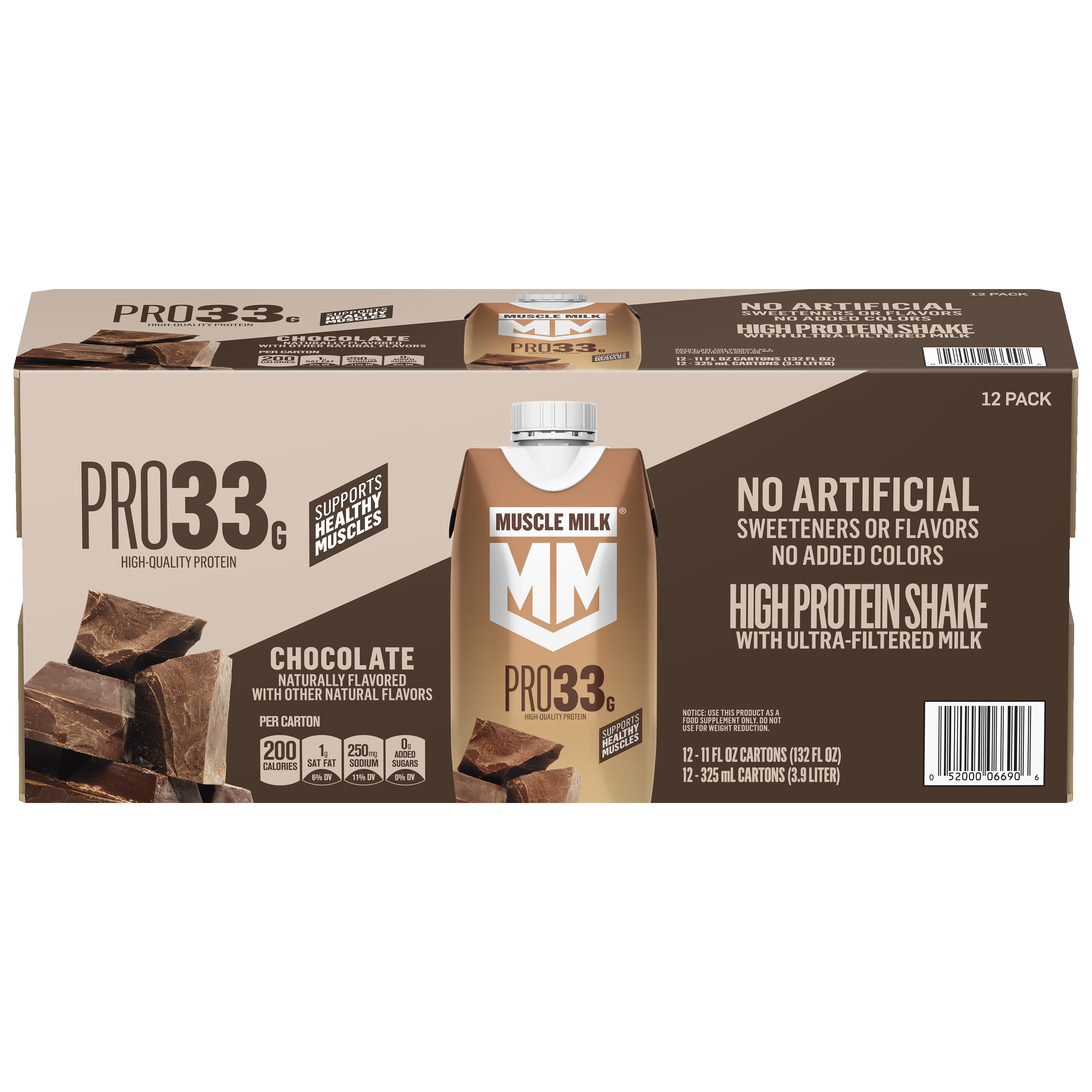 Muscle Milk, Pro33, Chocolate Flavored, High Protein Shake