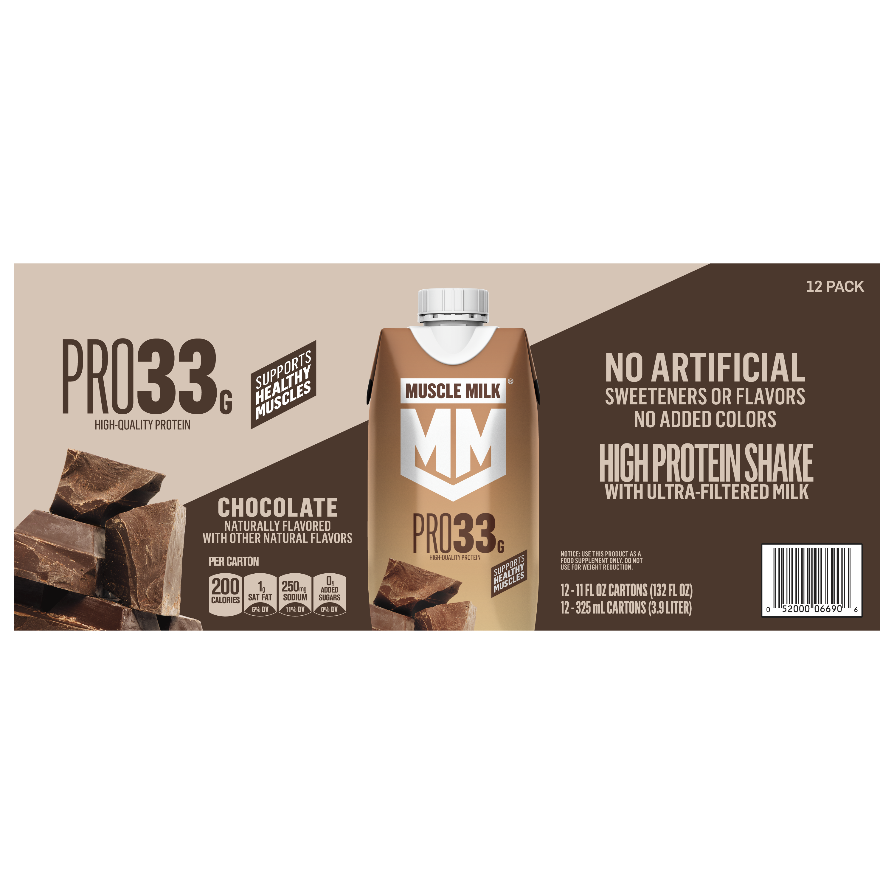 Muscle Milk, Pro33, Chocolate Flavored, High Protein Shake thumbnail