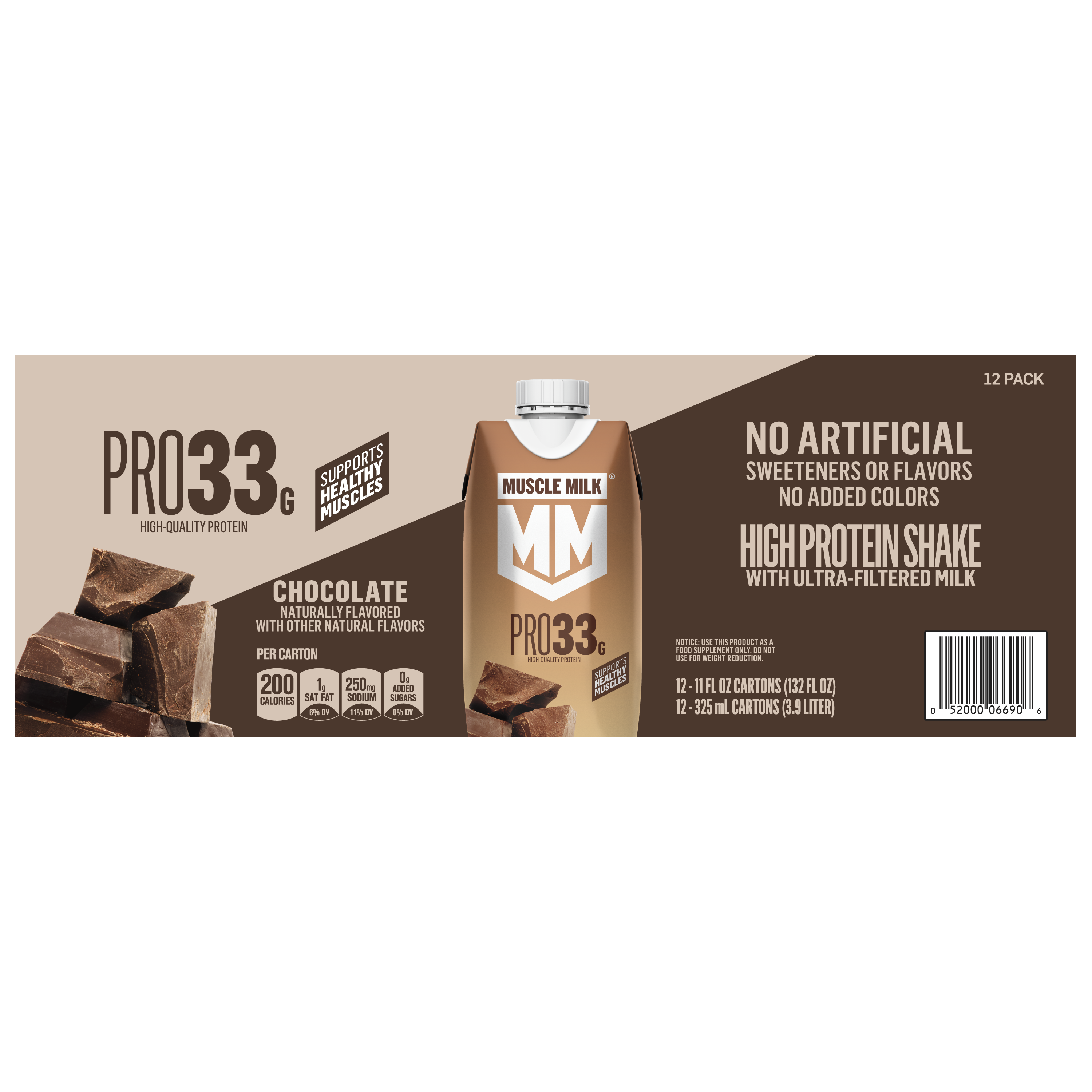 Muscle Milk, Pro33, Chocolate Flavored, High Protein Shake thumbnail