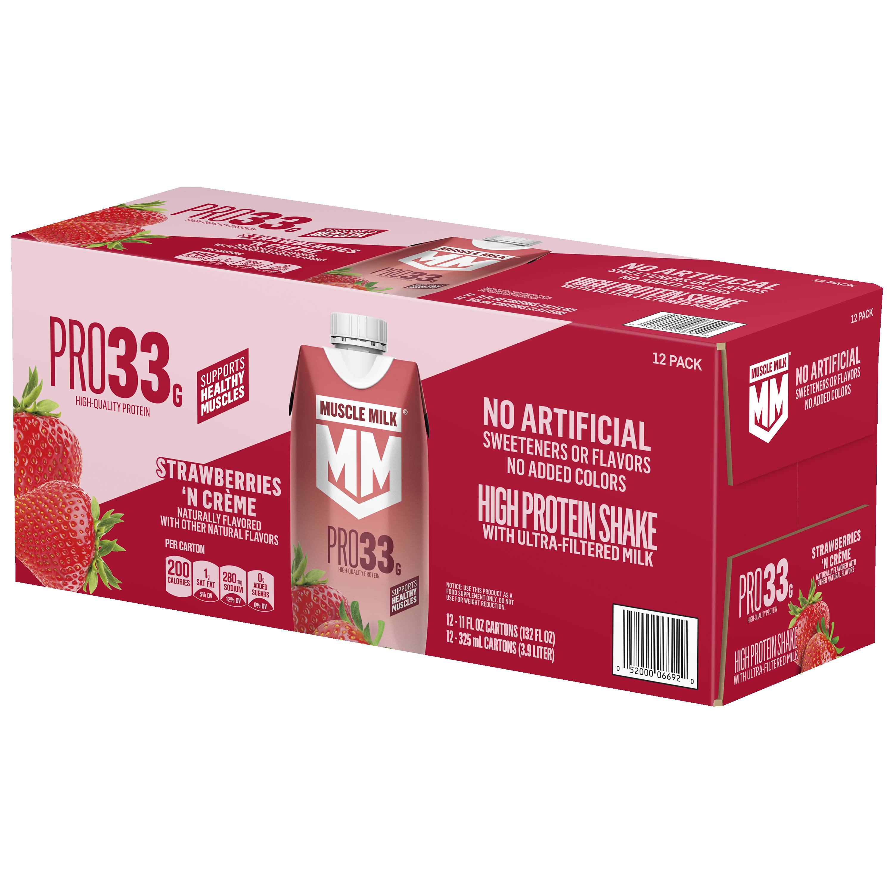 Muscle Milk, Pro33, Strawberries 'N Creme Flavored, High Protein Shake thumbnail