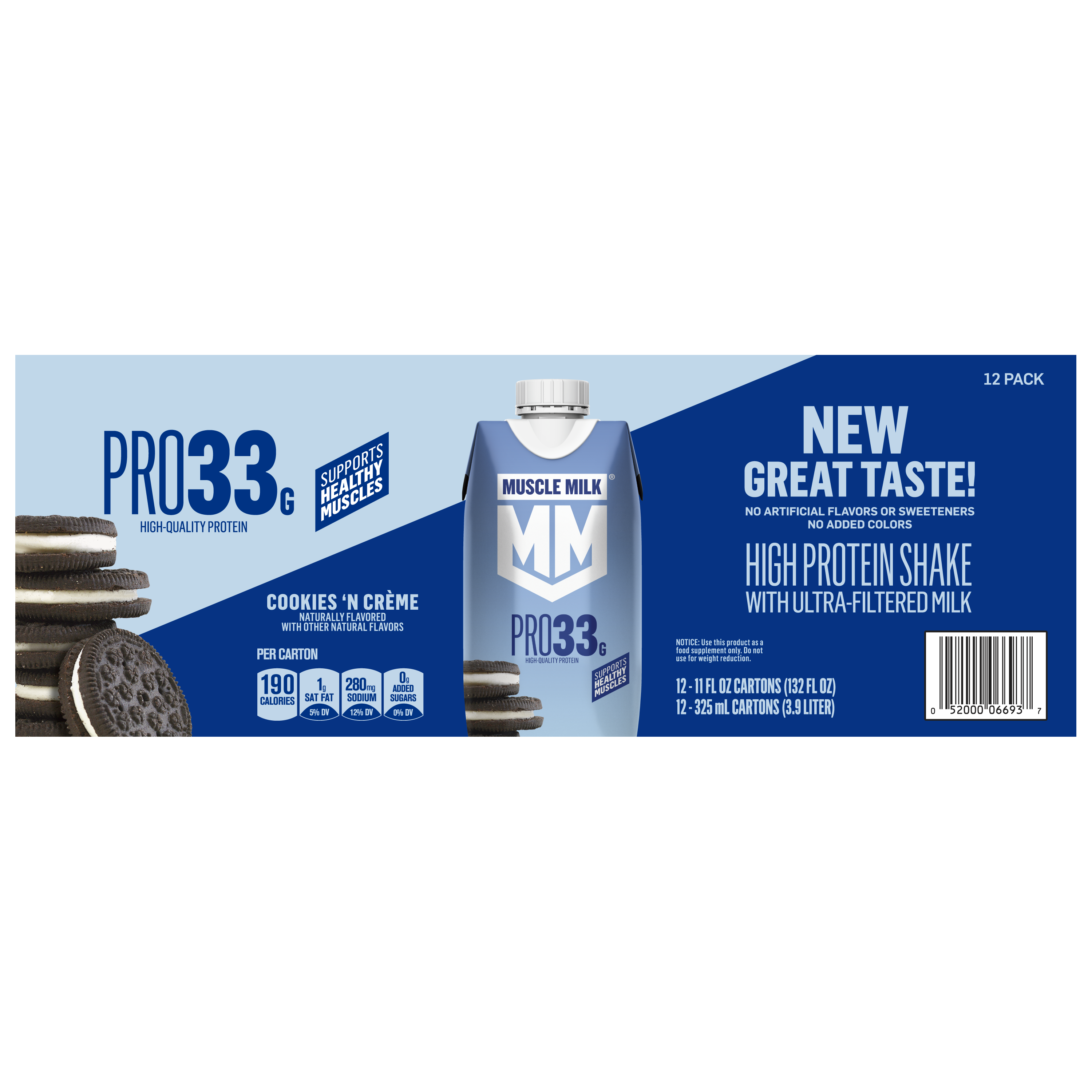 Muscle Milk, Cookies 'N Creme Flavored, High Protein Shake thumbnail