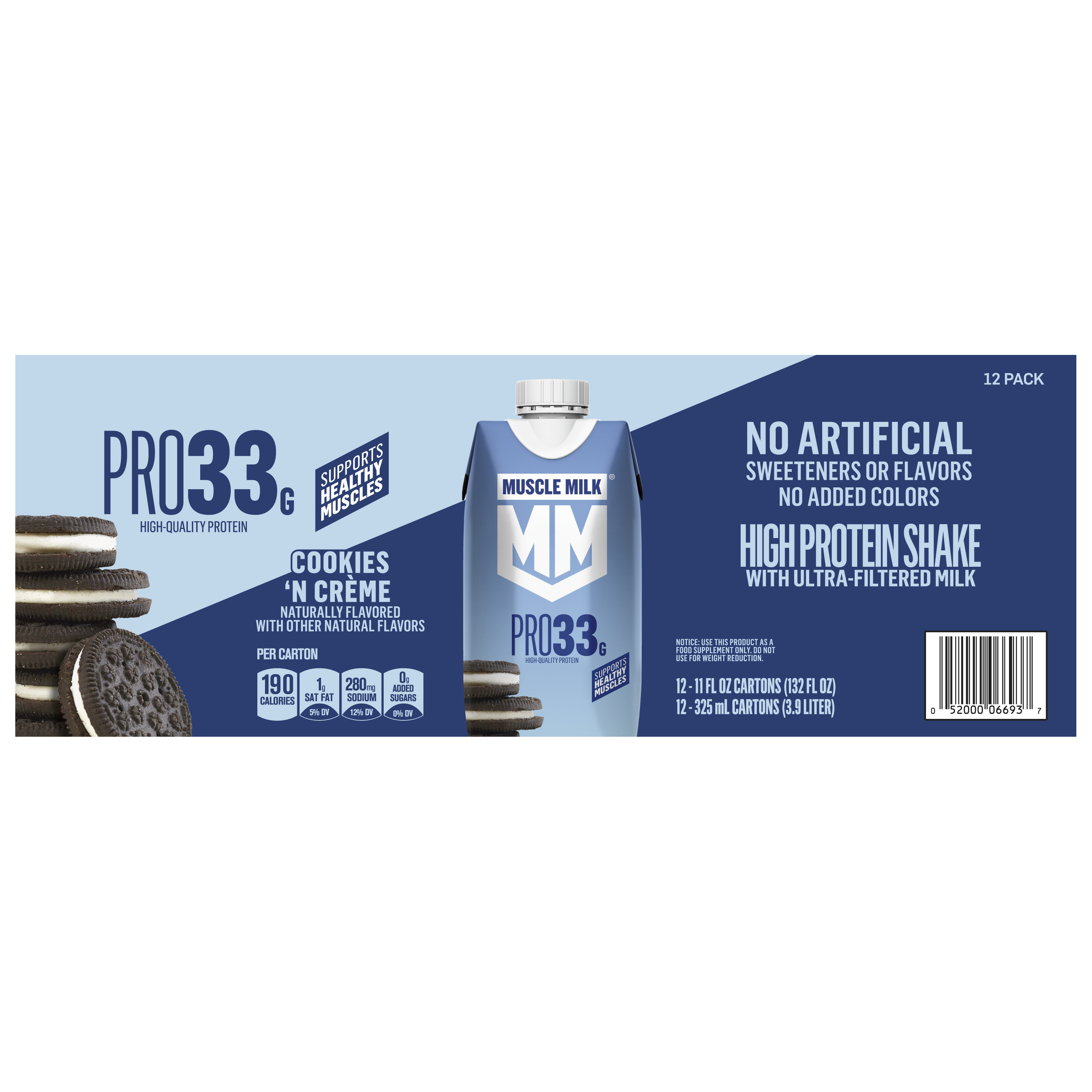 Muscle Milk, Pro33, Cookies 'N Creme Flavored, High Protein Shake thumbnail