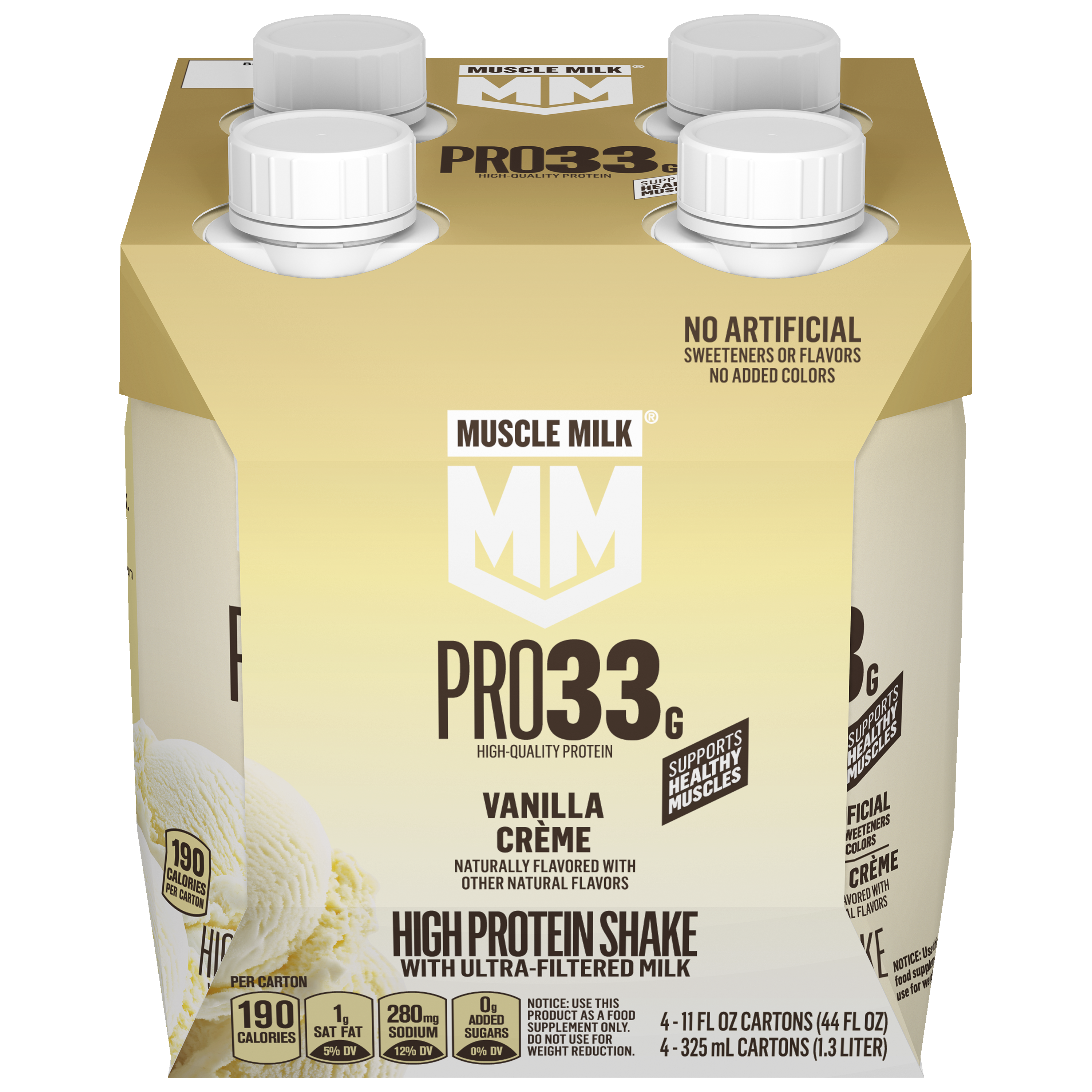 Muscle Milk, Pro33, Vanilla Creme Flavored, High Protein Shake