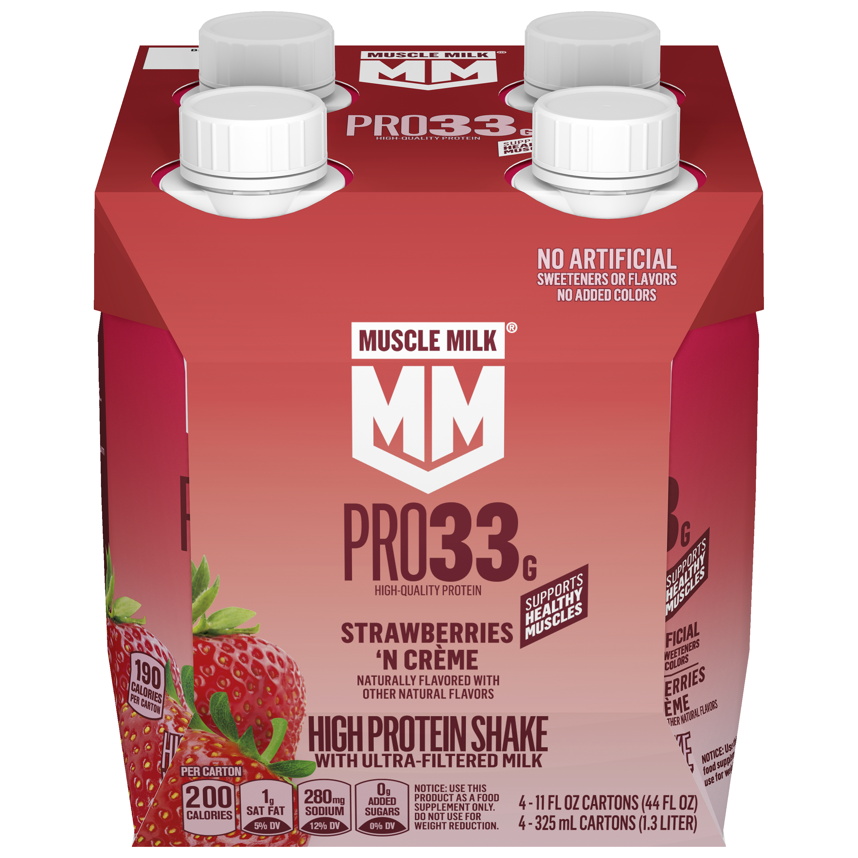 Muscle Milk, Pro33, Strawberries 'N Creme Flavored, High Protein Shake thumbnail