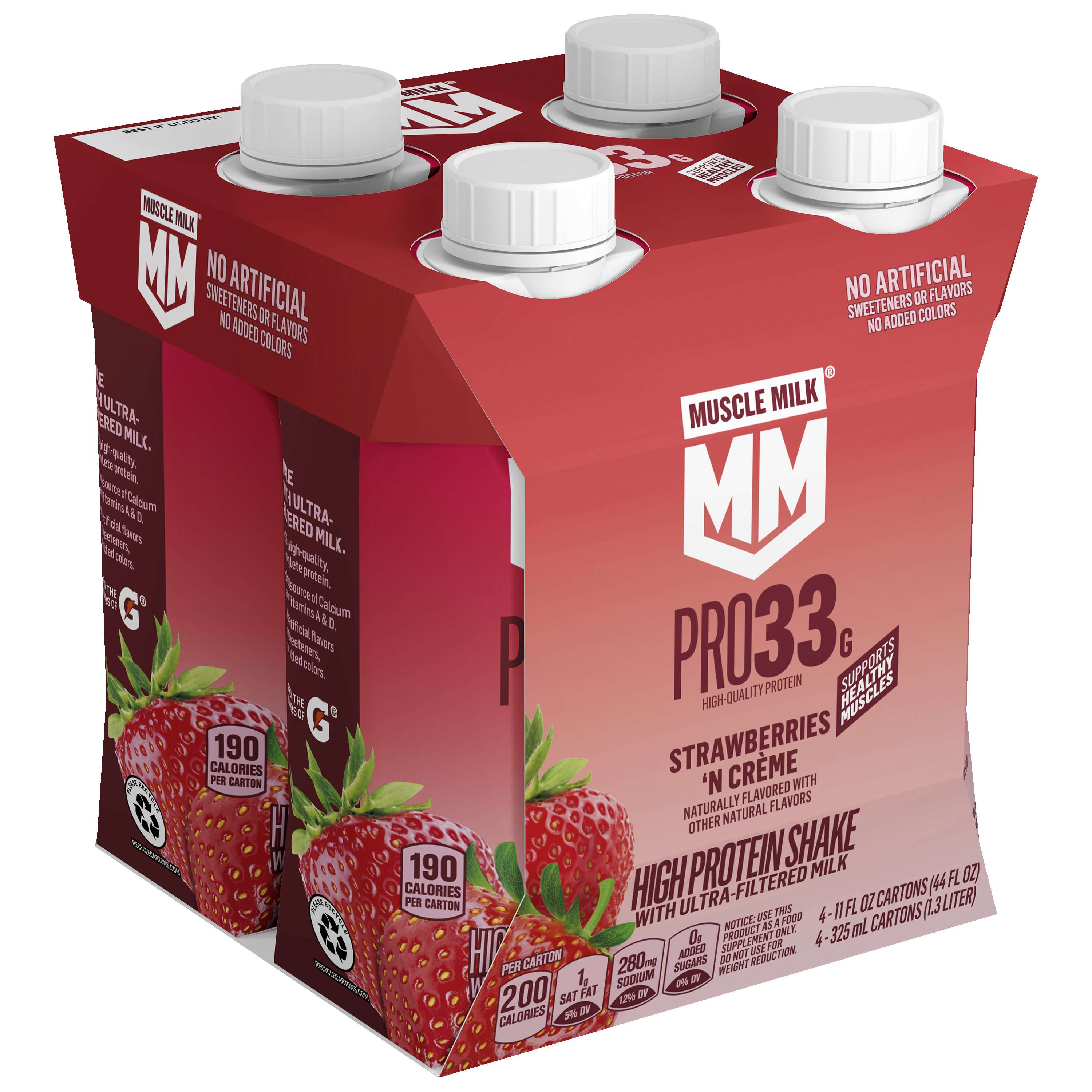 Muscle Milk, Pro33, Strawberries 'N Creme Flavored, High Protein Shake thumbnail