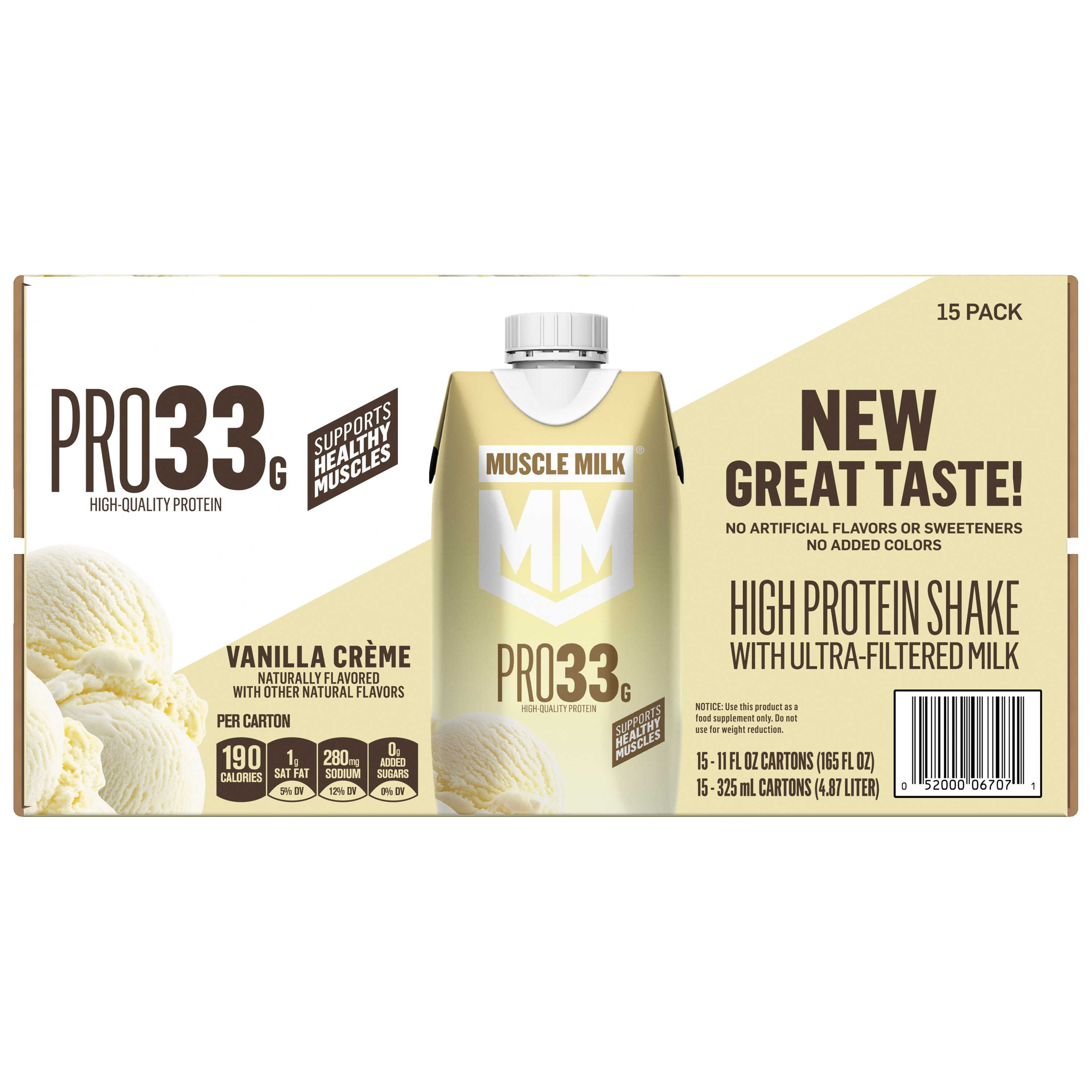 Muscle Milk, Pro33, Vanilla Creme Flavored, High Protein Shake thumbnail
