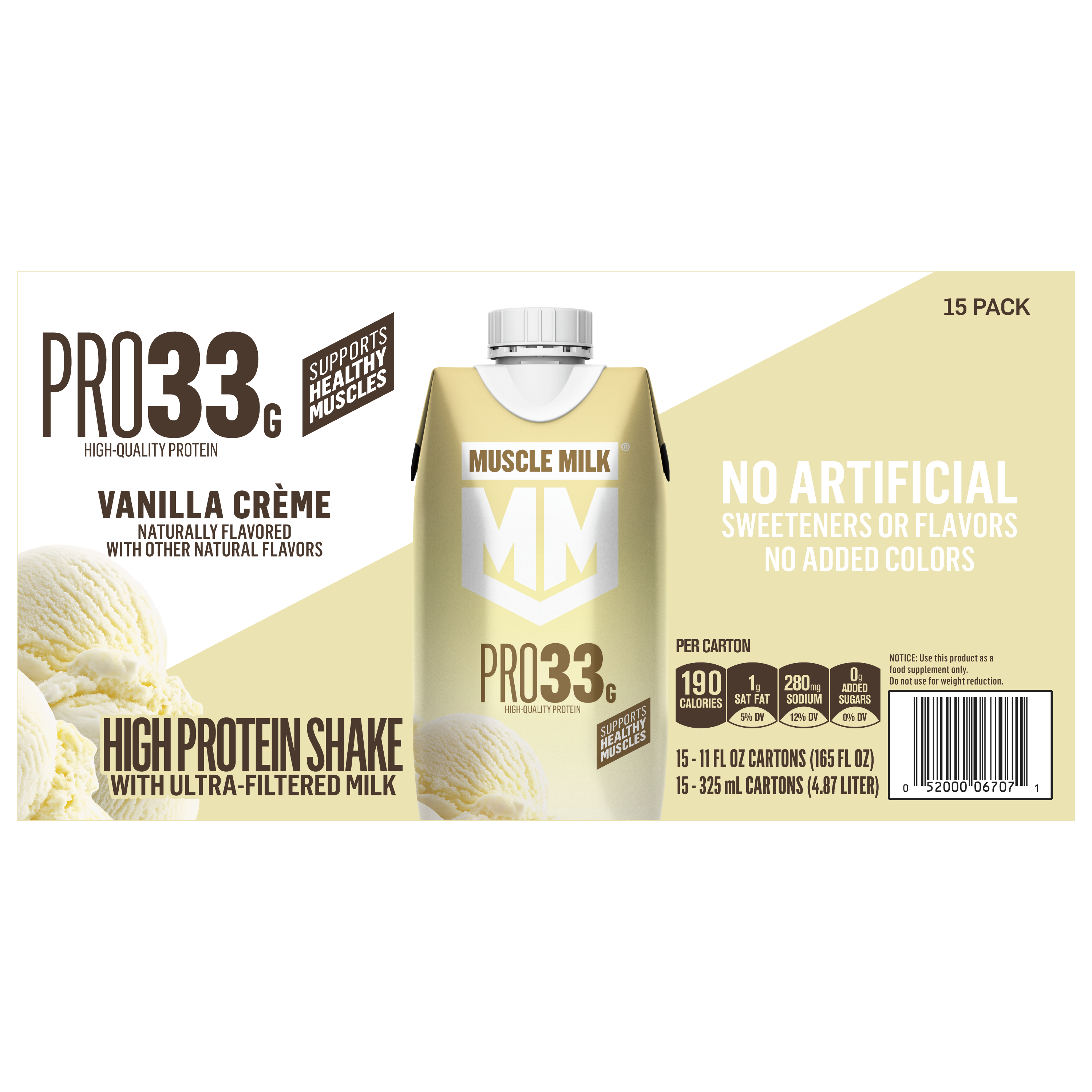 Muscle Milk, Pro33, Vanilla Creme Flavored, High Protein Shake thumbnail