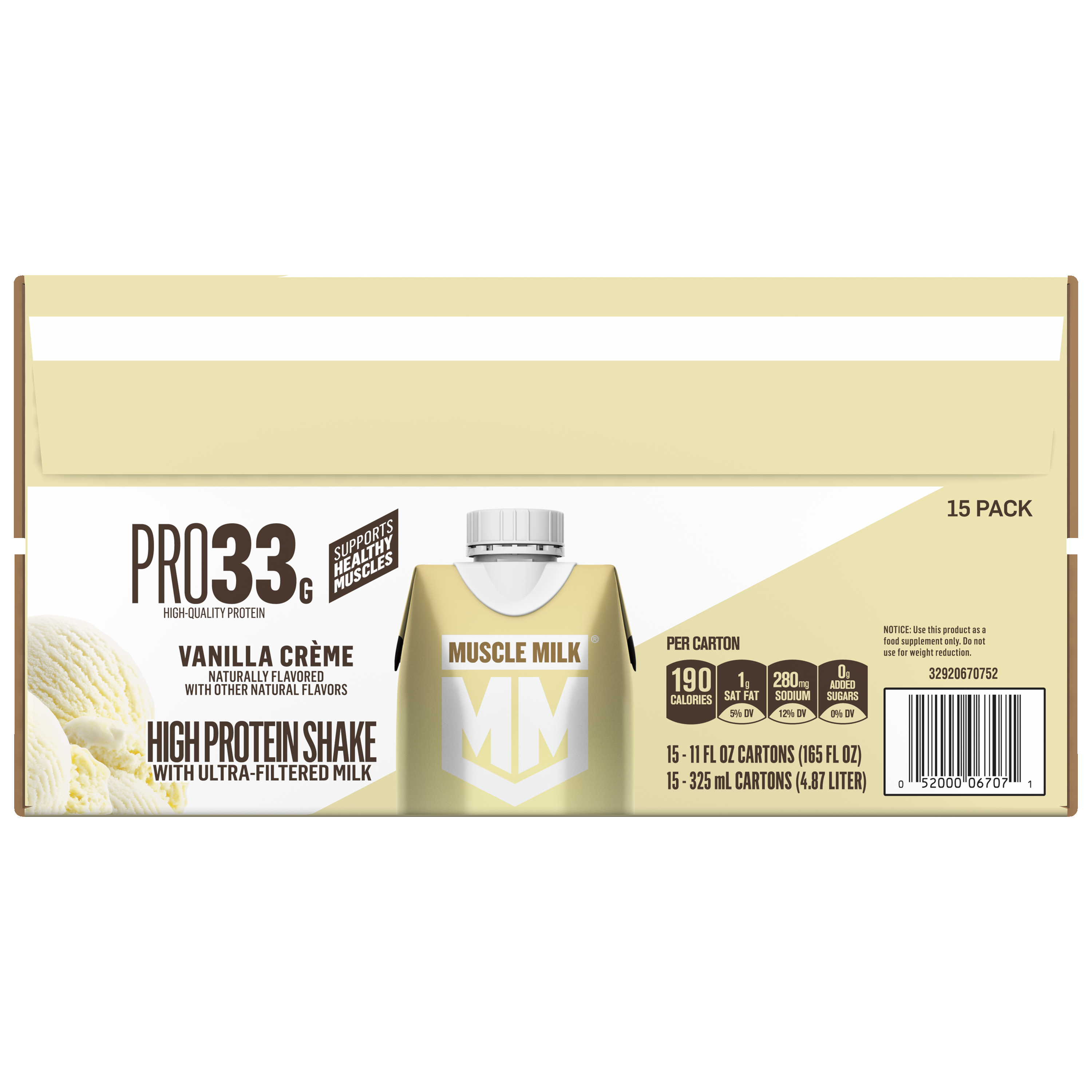 Muscle Milk, Pro33, Vanilla Creme Flavored, High Protein Shake thumbnail