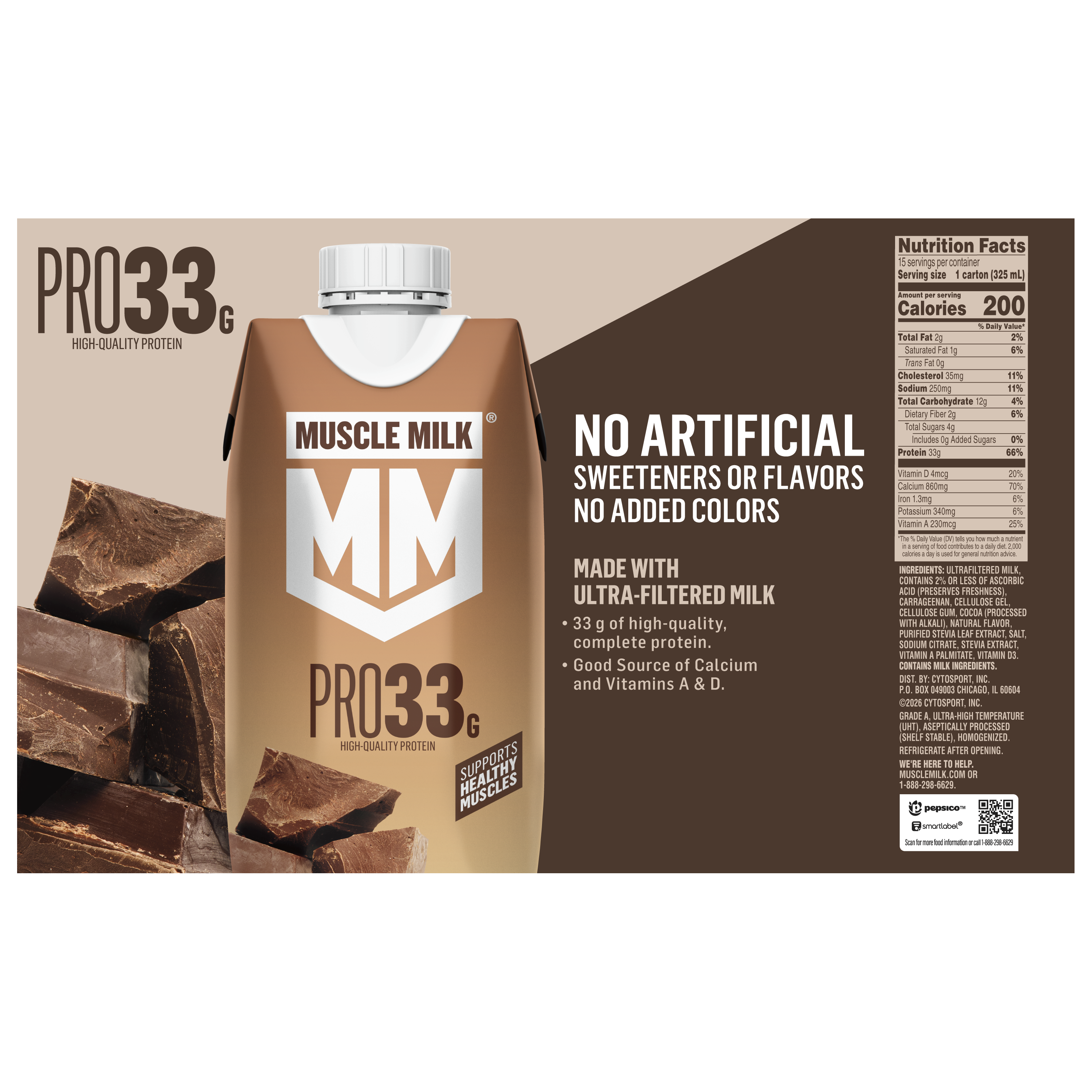 Muscle Milk, Pro33, Chocolate Flavored, High Protein Shake thumbnail