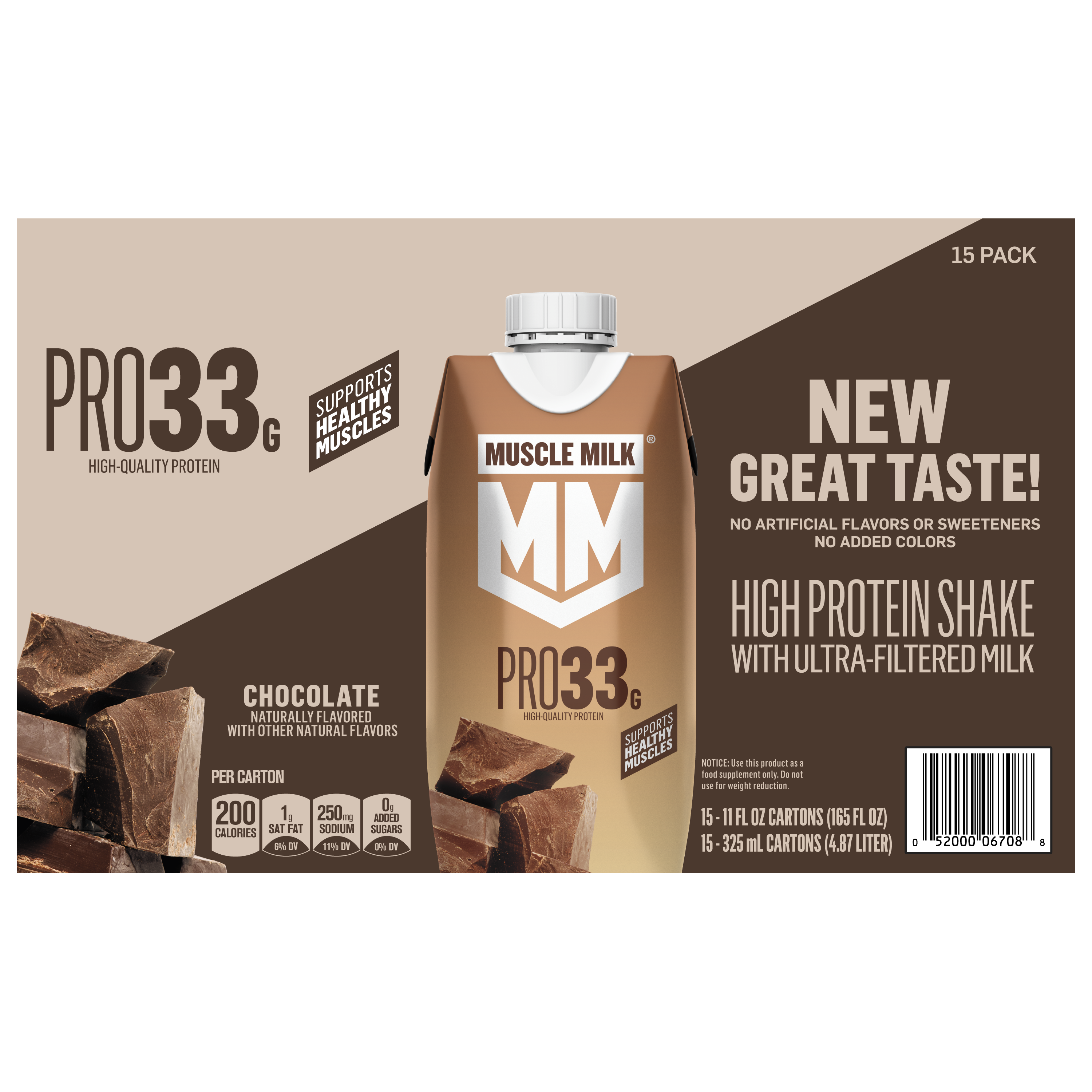 Muscle Milk, Pro33, Chocolate Flavored, High Protein Shake thumbnail