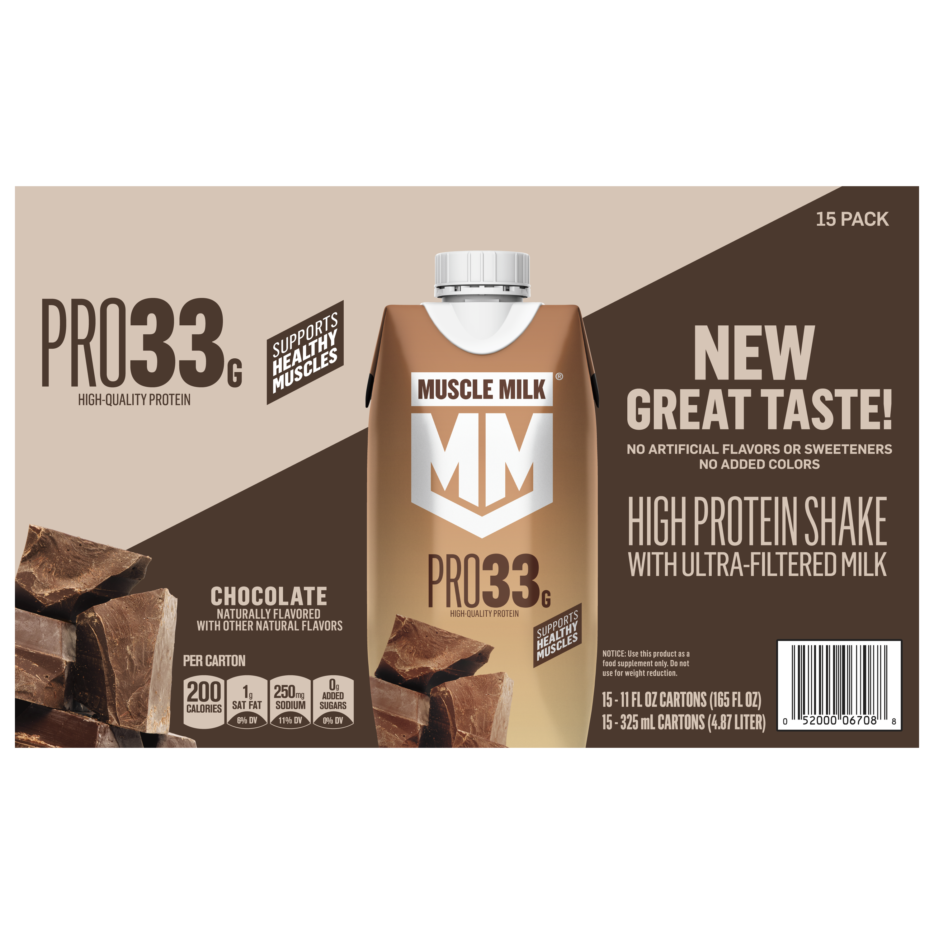 Muscle Milk, Pro33, Chocolate Flavored, High Protein Shake thumbnail