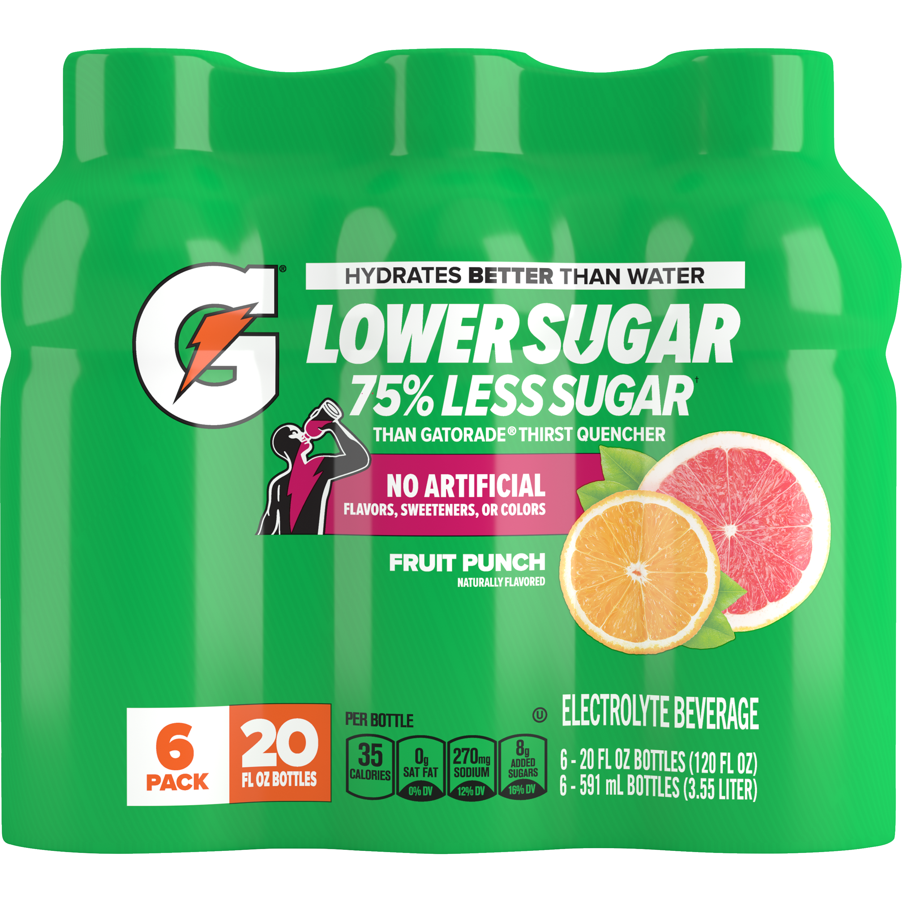 Gatorade, Lower Sugar, Fruit Punch Flavored, Electrolyte Beverage