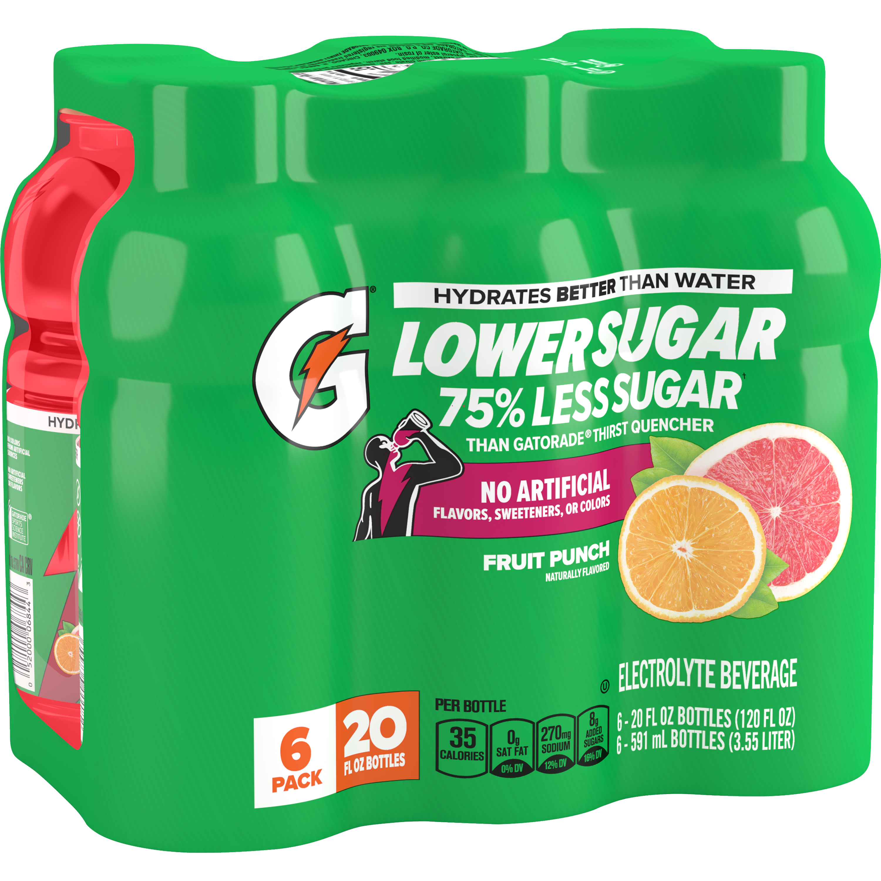 Gatorade, Lower Sugar, Fruit Punch Flavored, Electrolyte Beverage thumbnail