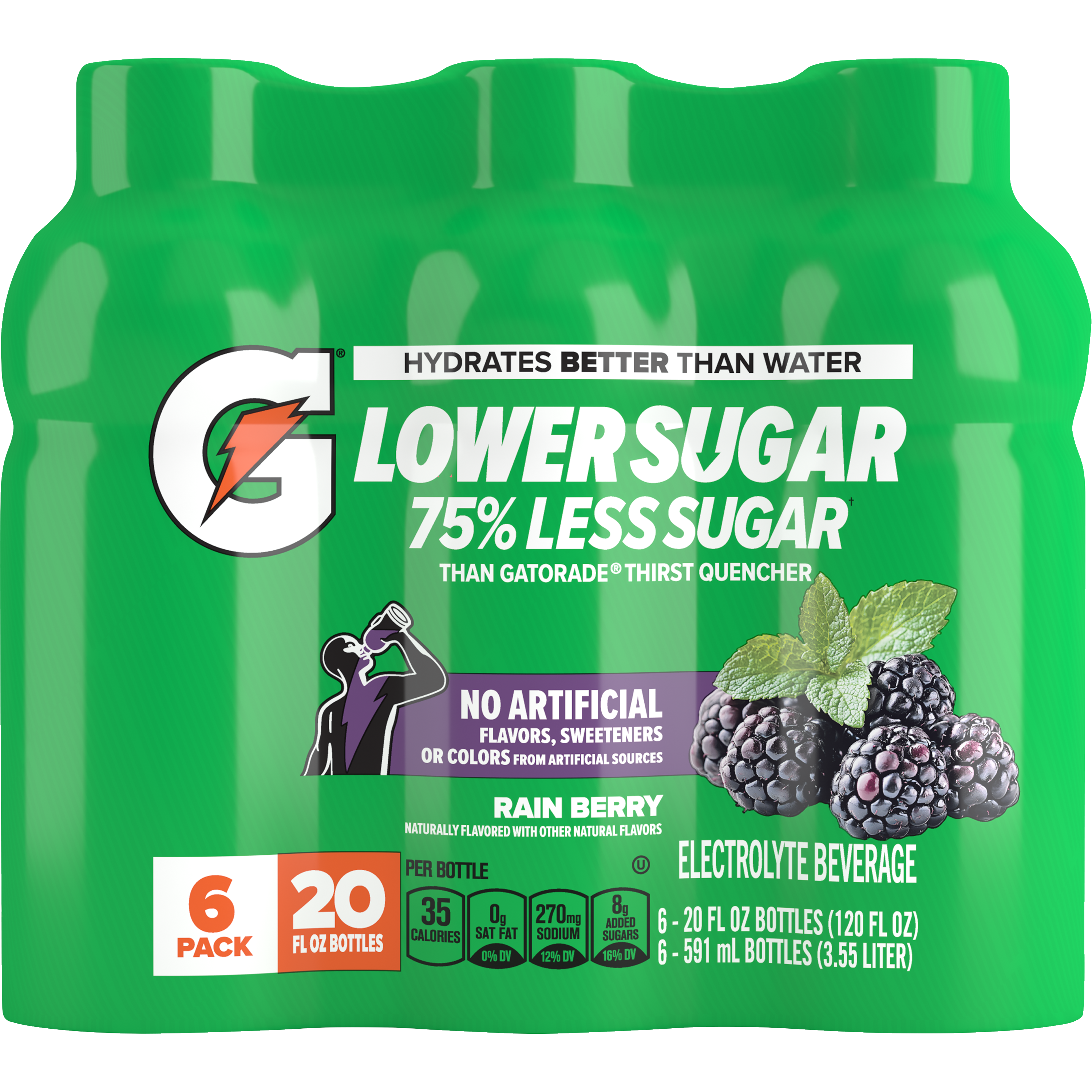 Gatorade, Lower Sugar, Rain Berry Flavored, Electrolyte Beverage