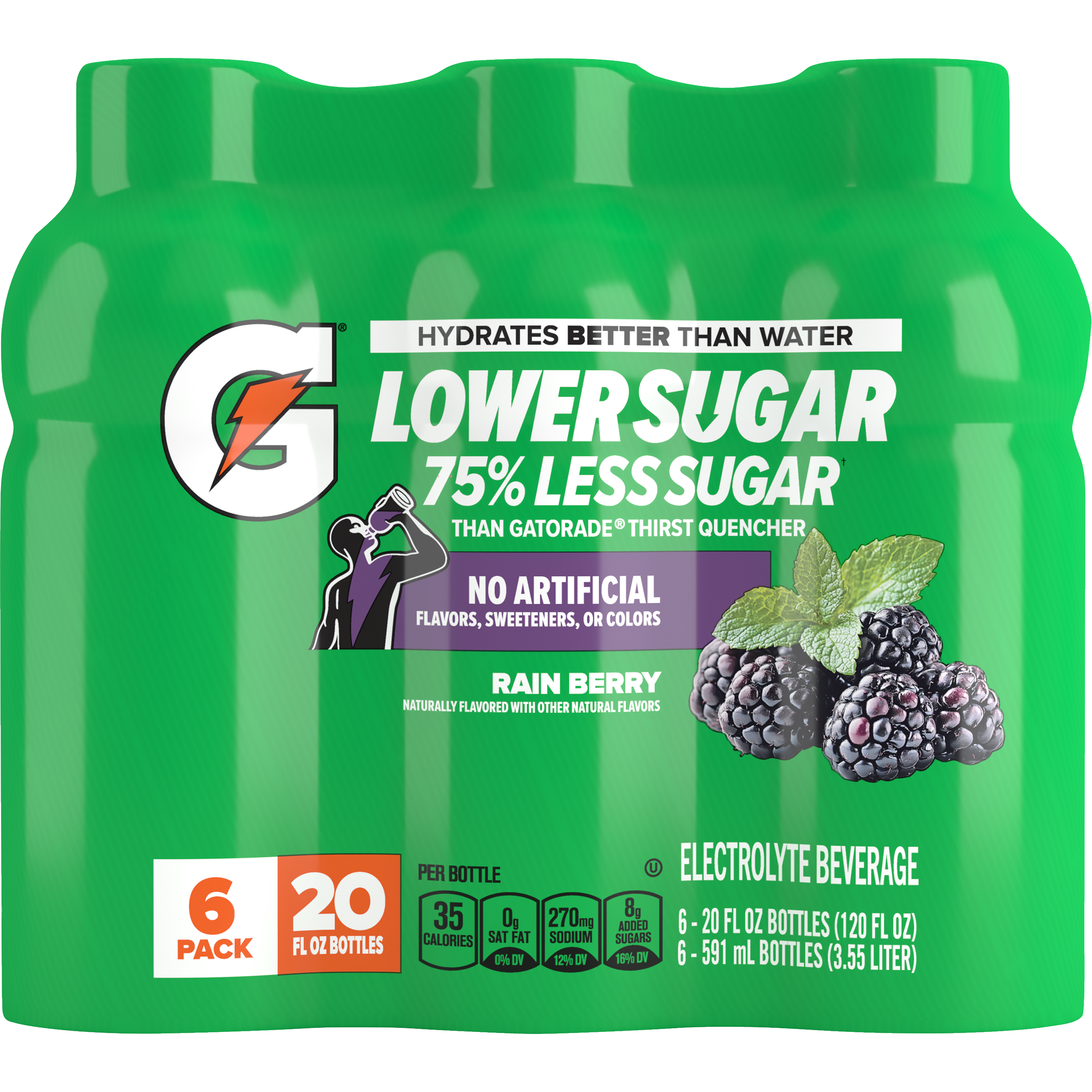 Gatorade, Lower Sugar, Rain Berry Flavored, Electrolyte Beverage