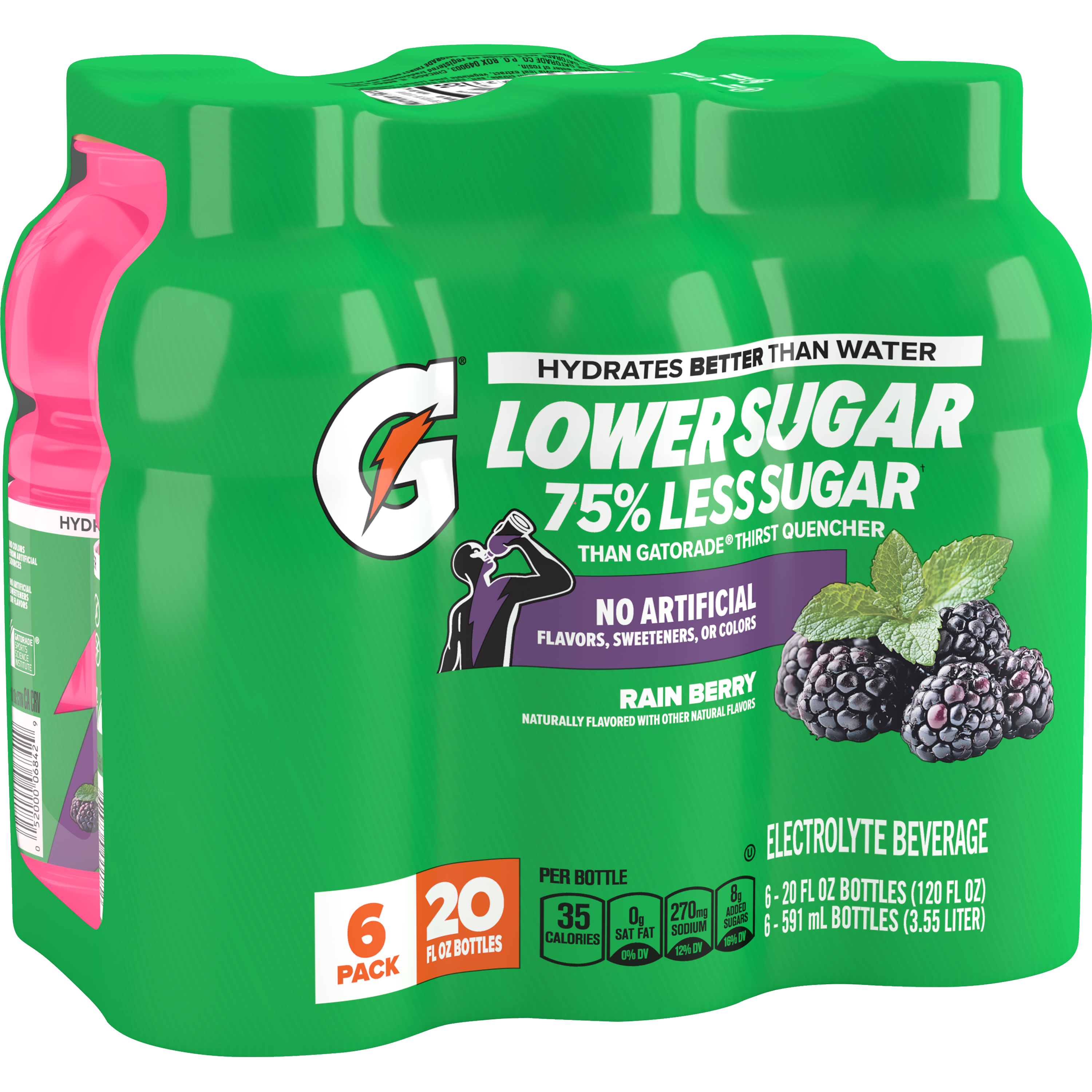 Gatorade, Lower Sugar, Rain Berry Flavored, Electrolyte Beverage thumbnail
