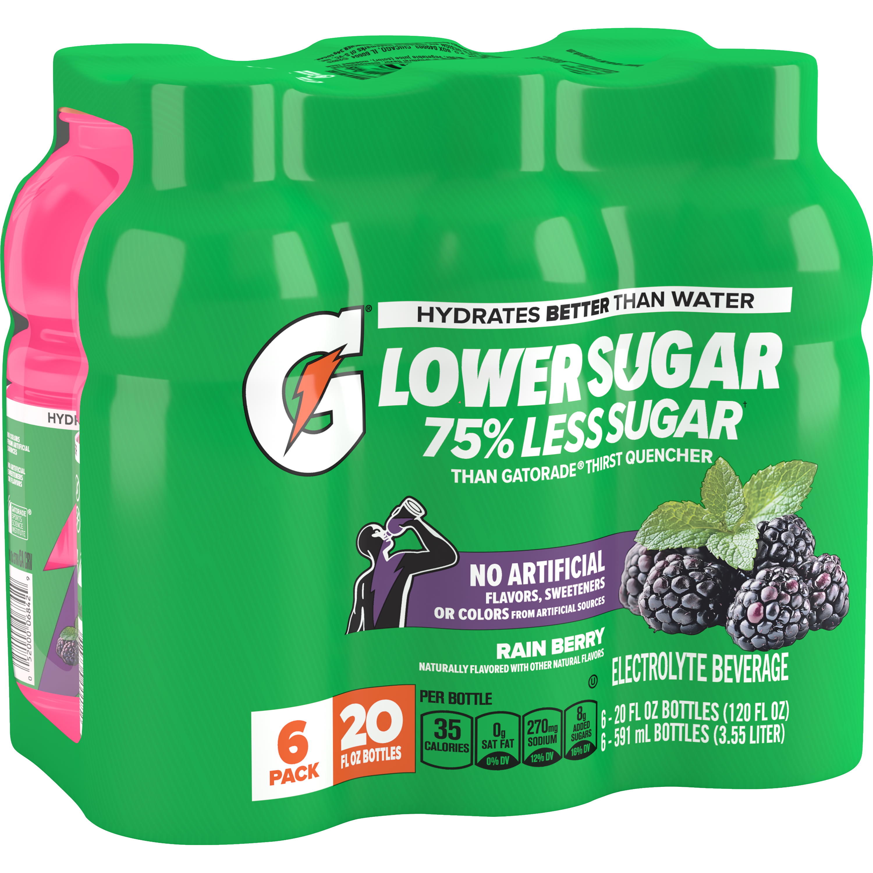 Gatorade, Lower Sugar, Rain Berry Flavored, Electrolyte Beverage thumbnail