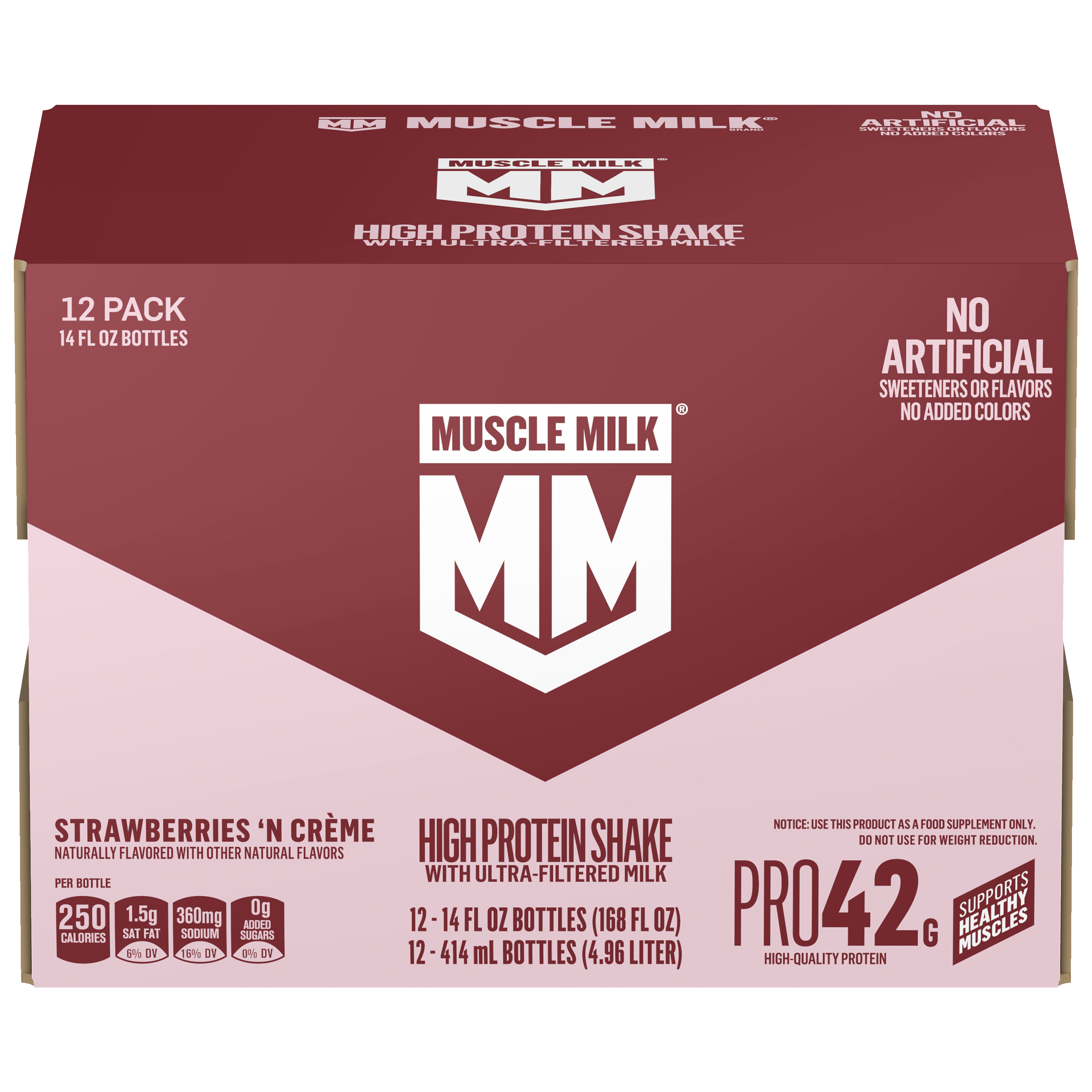 Muscle Milk, Pro42, Strawberries 'N Creme Flavored, High Protein Shake thumbnail