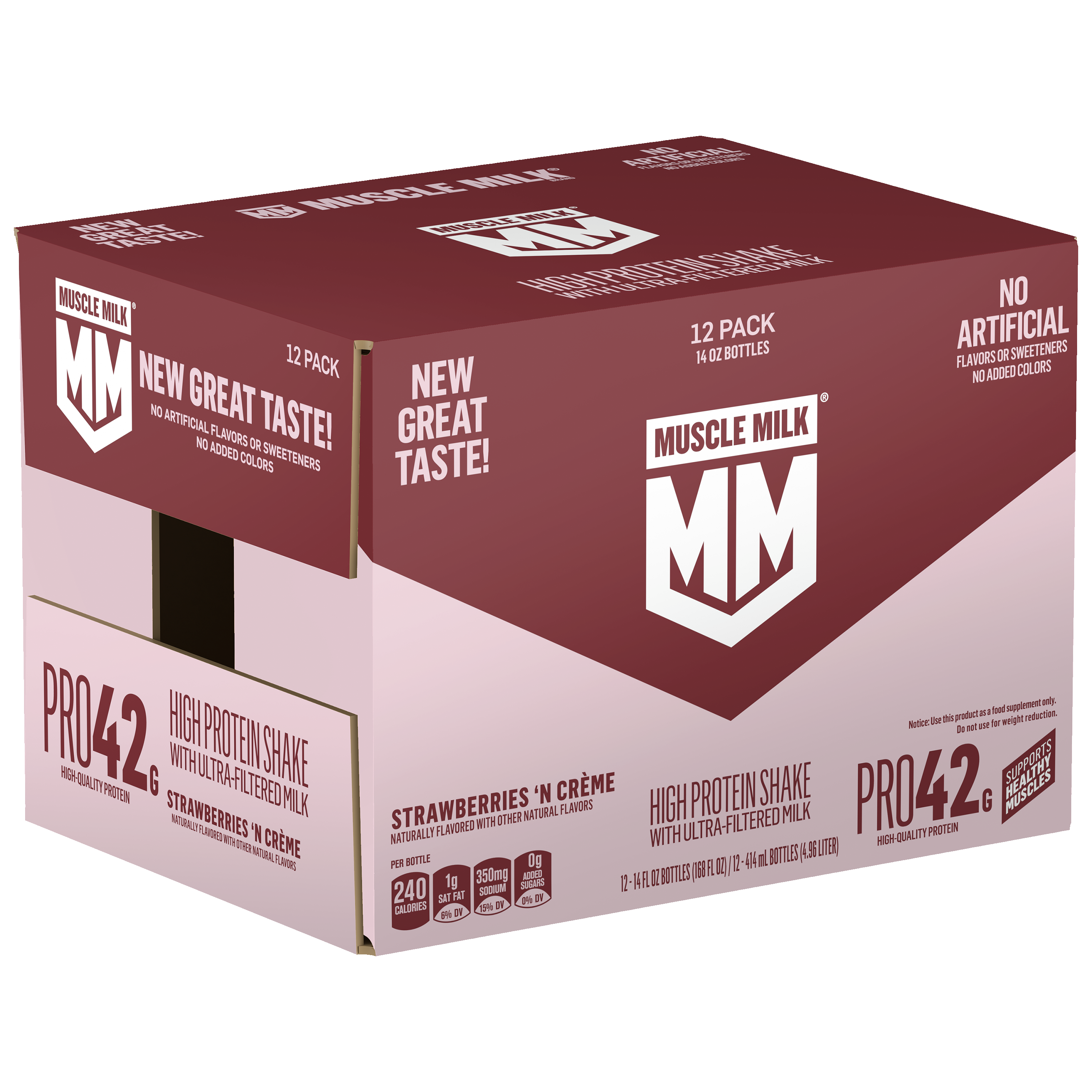 Muscle Milk, Pro42, Strawberries 'N Creme Flavored, High Protein Shake thumbnail