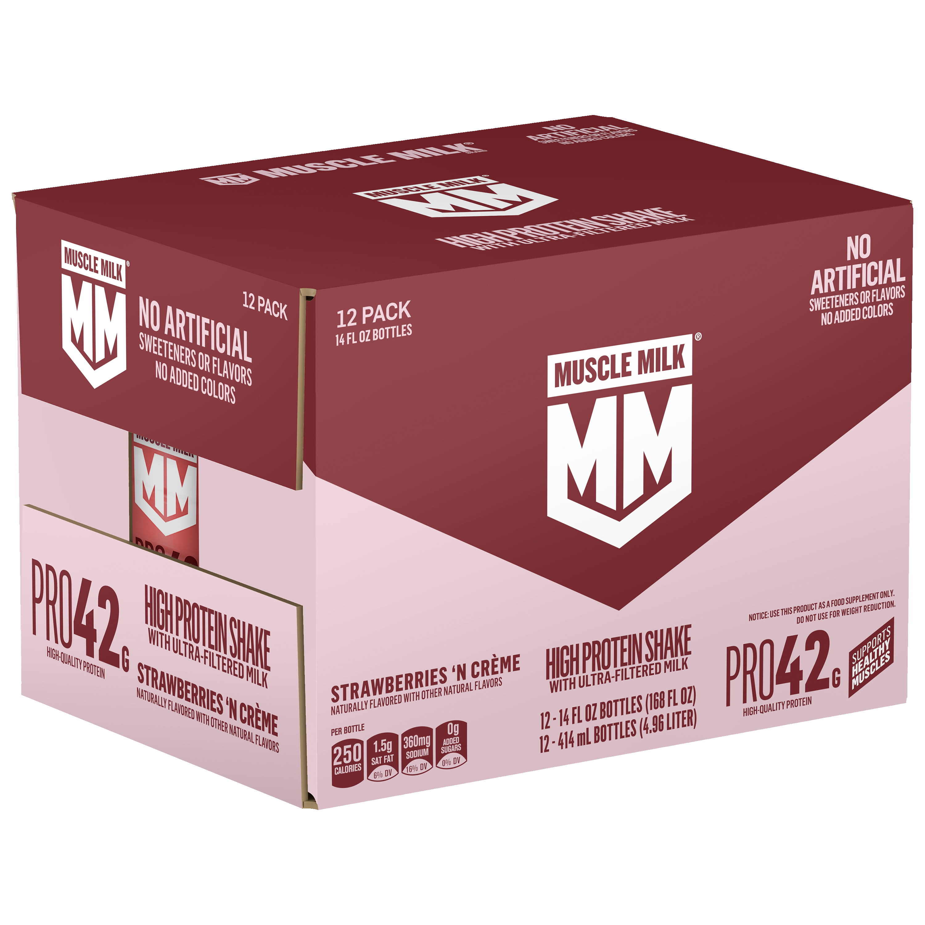 Muscle Milk, Pro42, Strawberries 'N Creme Flavored, High Protein Shake thumbnail