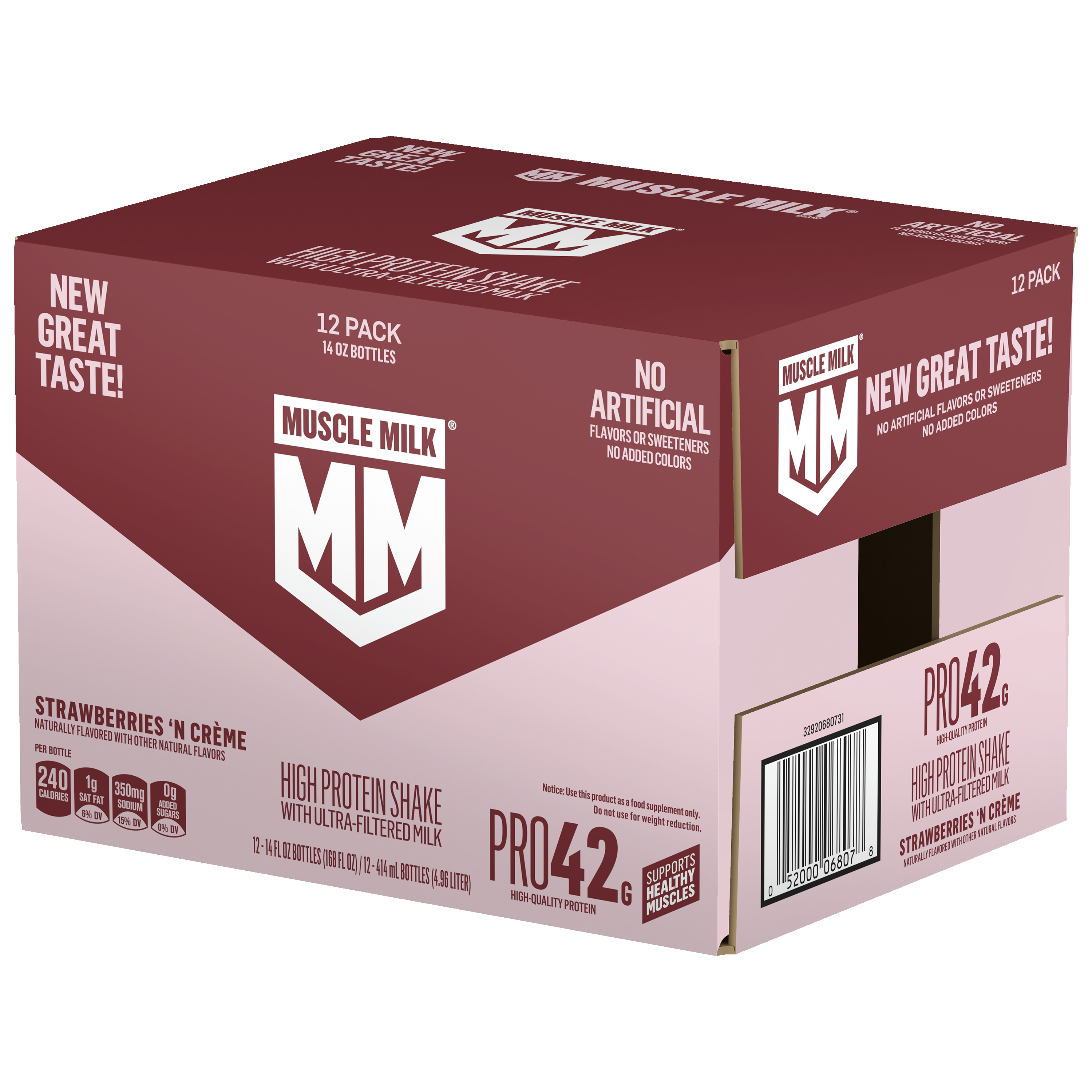 Muscle Milk, Pro42, Strawberries 'N Creme Flavored, High Protein Shake thumbnail
