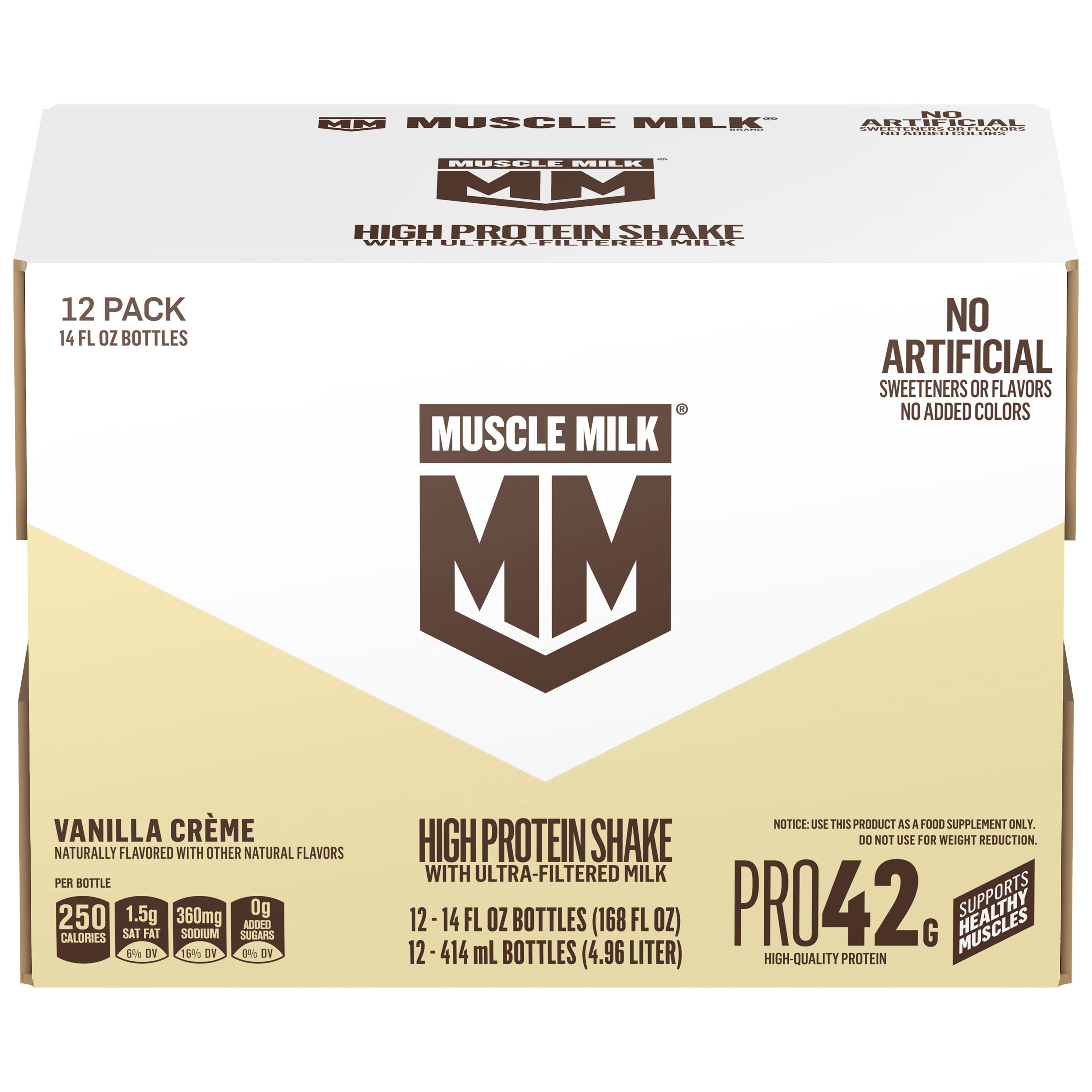 Muscle Milk, Pro42, Vanilla Creme Flavored, High Protein Shake